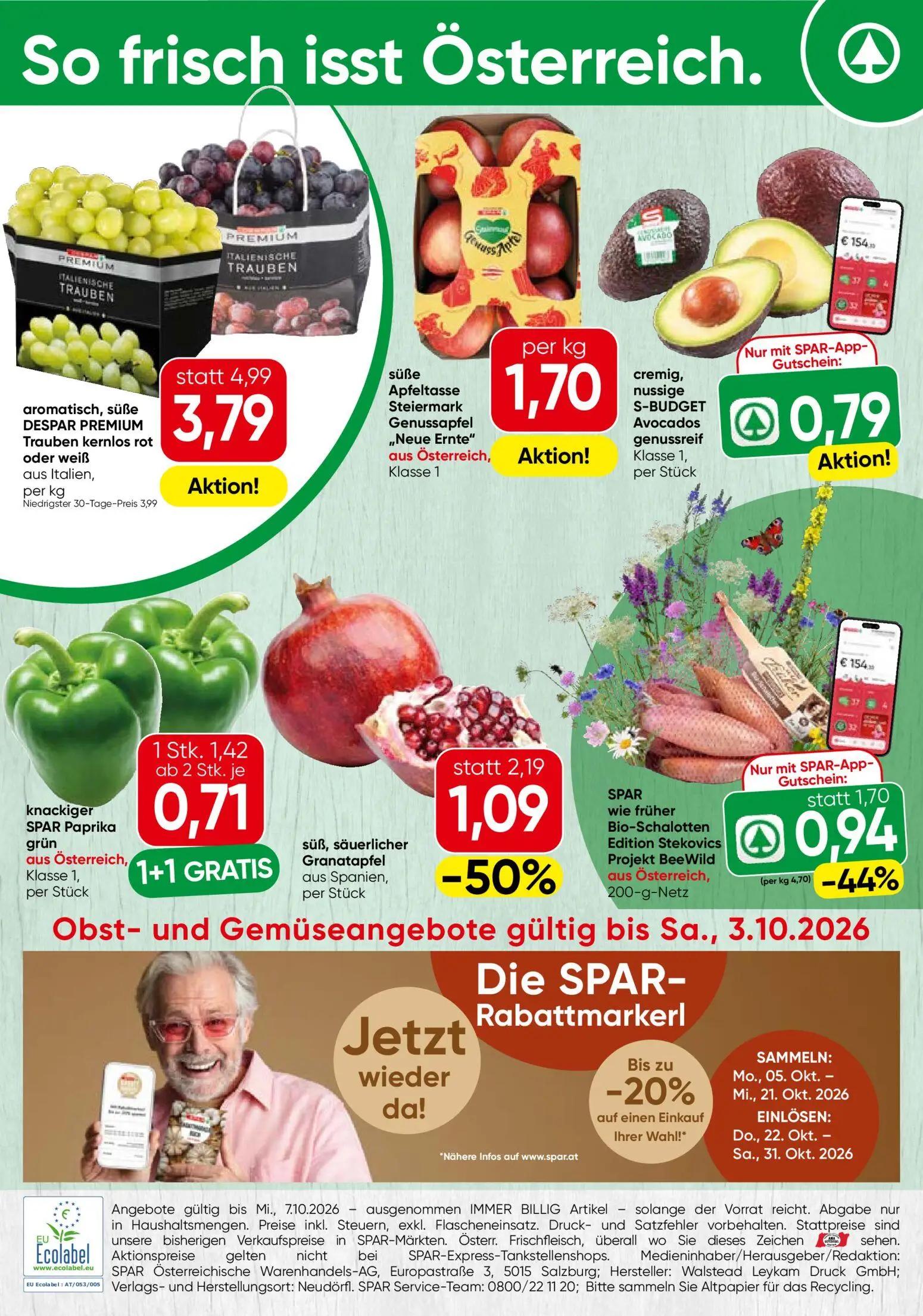 Spar Prospekt, Seite 16 von 16 — aromatisch, süße DESPAR PREMIUM Trauben kernlos rot oder weiß aus Italien, süß, säuerlicher…