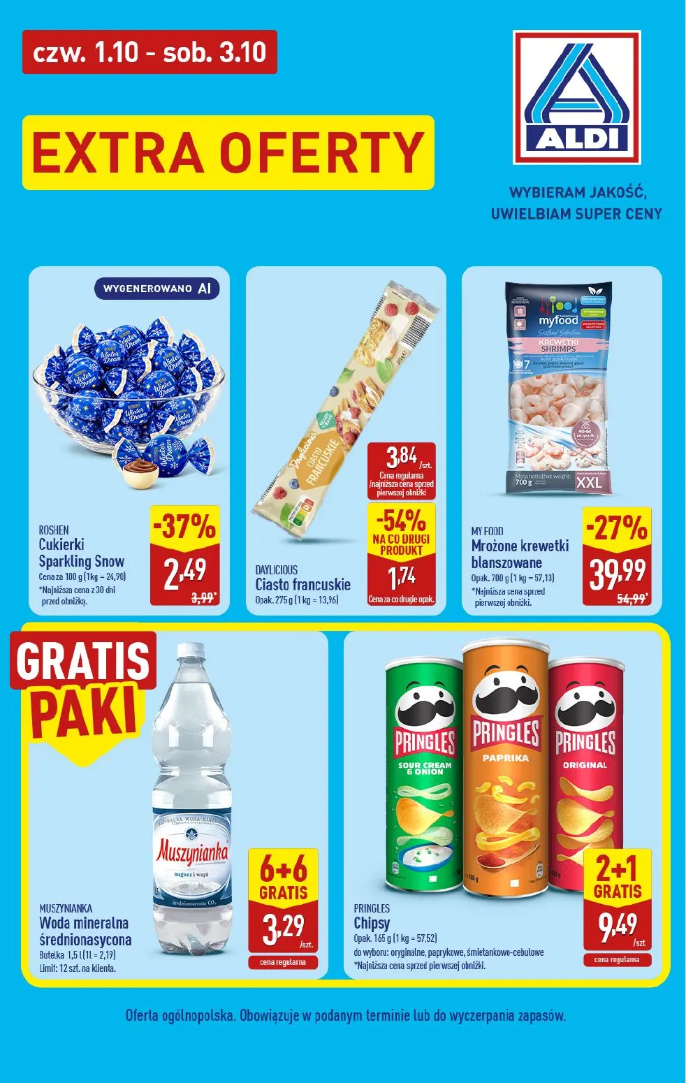ALDI gazetka, strona 4 z 4 — Mrożone krewetki blanszowane, Ciasto francuskie, Cukierki Sparkling Snow