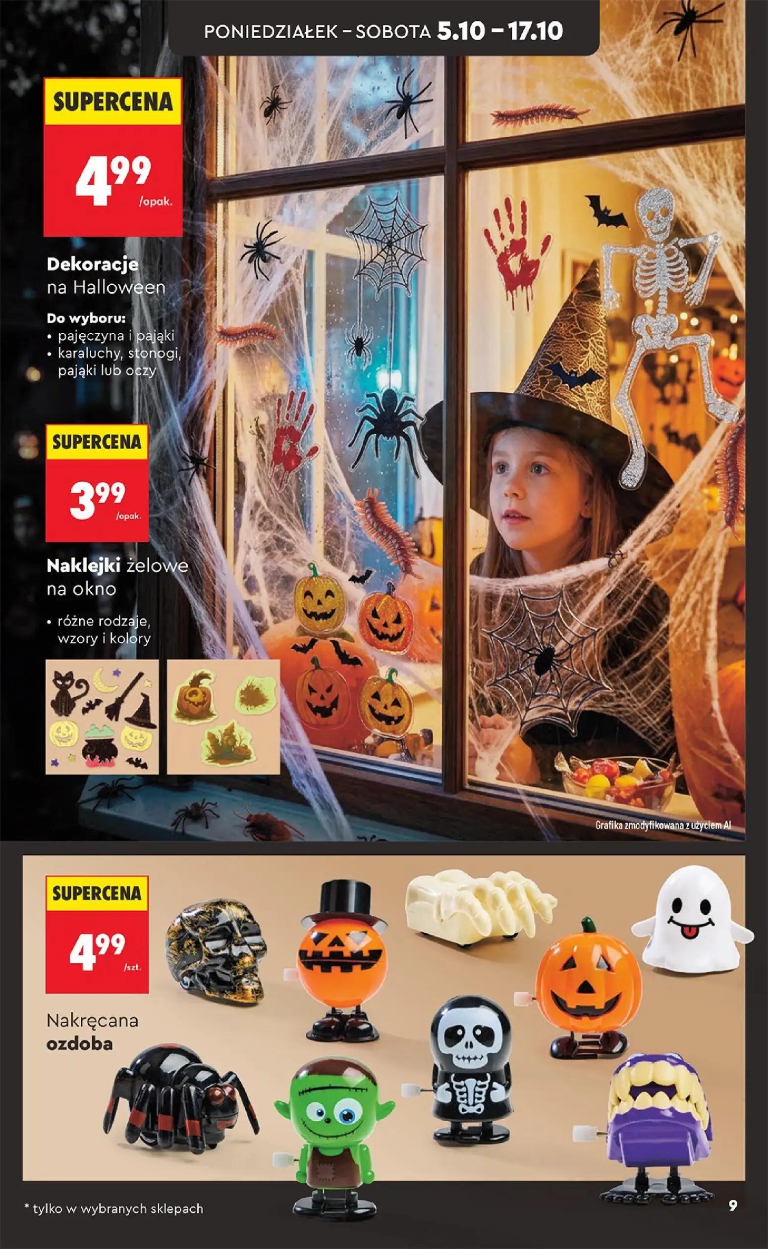 Biedronka gazetka, strona 9 z 44 — Dekoracje na Halloween, Naklejki żelowe na okno, Nakręcana ozdoba