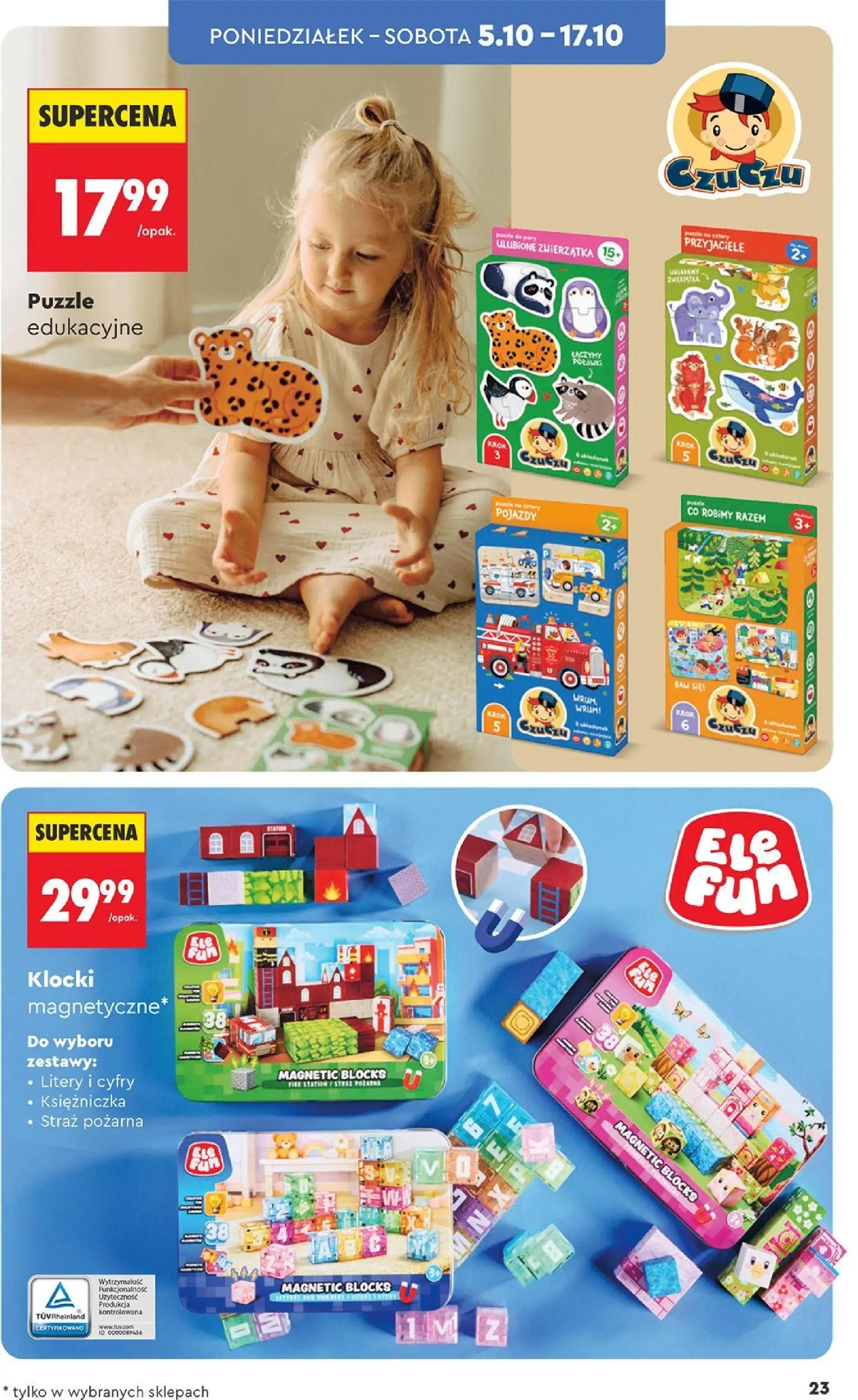 Biedronka gazetka, strona 23 z 44 — Puzzle edukacyjne, Klocki magnetyczne
