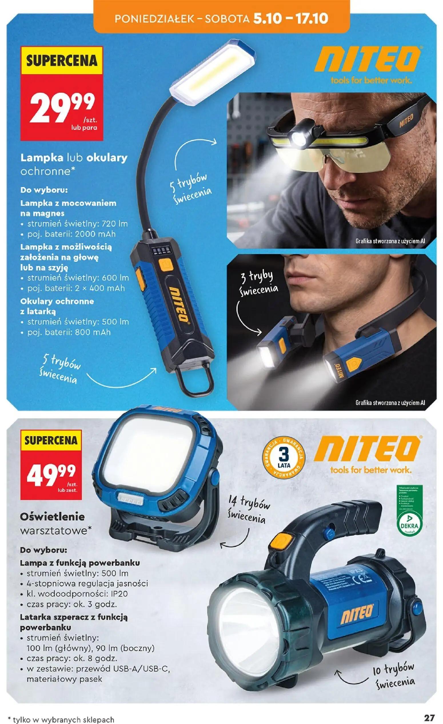 Biedronka gazetka, strona 27 z 44 — Lampka lub okulary ochronne*, Lampa z funkcją powerbanku