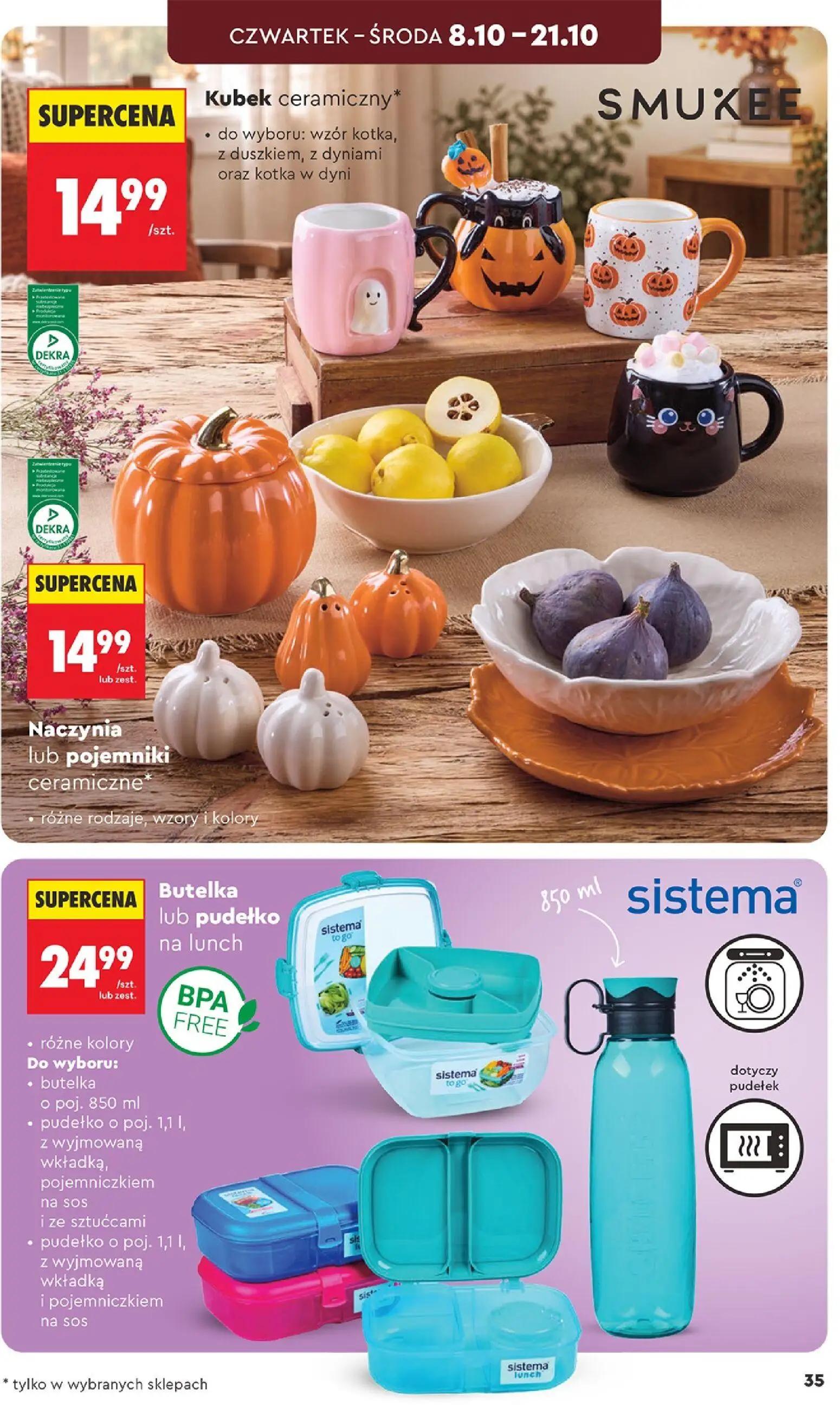 Biedronka gazetka, strona 35 z 44 — Kubek ceramiczny, Naczynia lub pojemniki ceramiczne, Butelka lub pudełko na lunch
