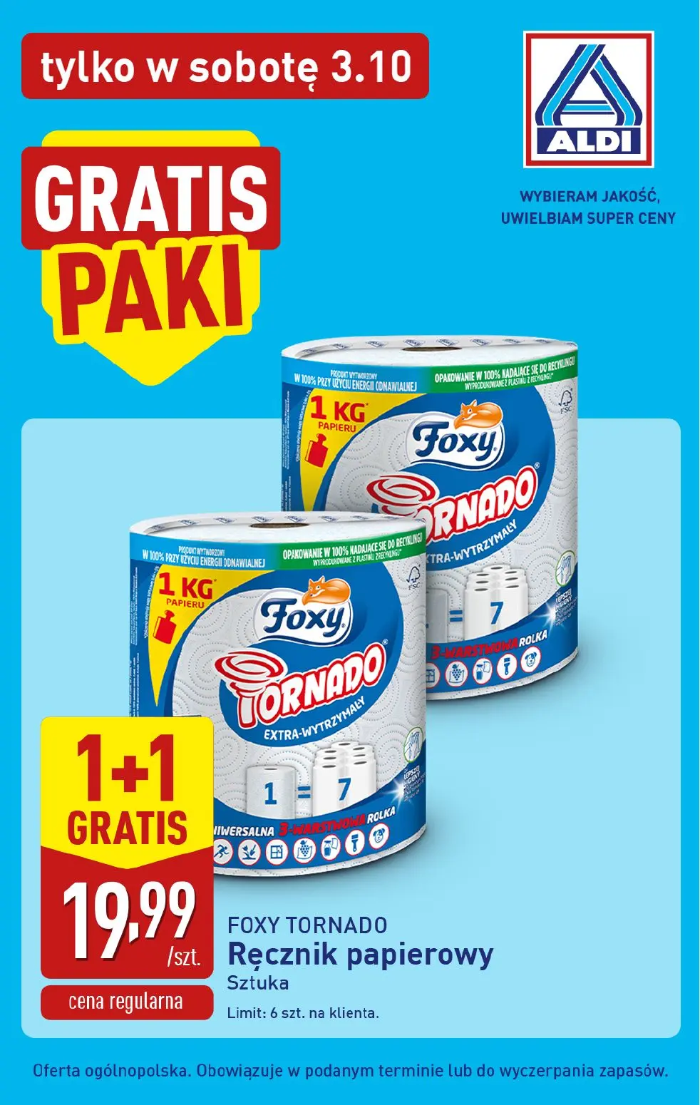 ALDI gazetka, strona 3 z 4 — FOXY TORNADO Ręcznik papierowy Sztuka