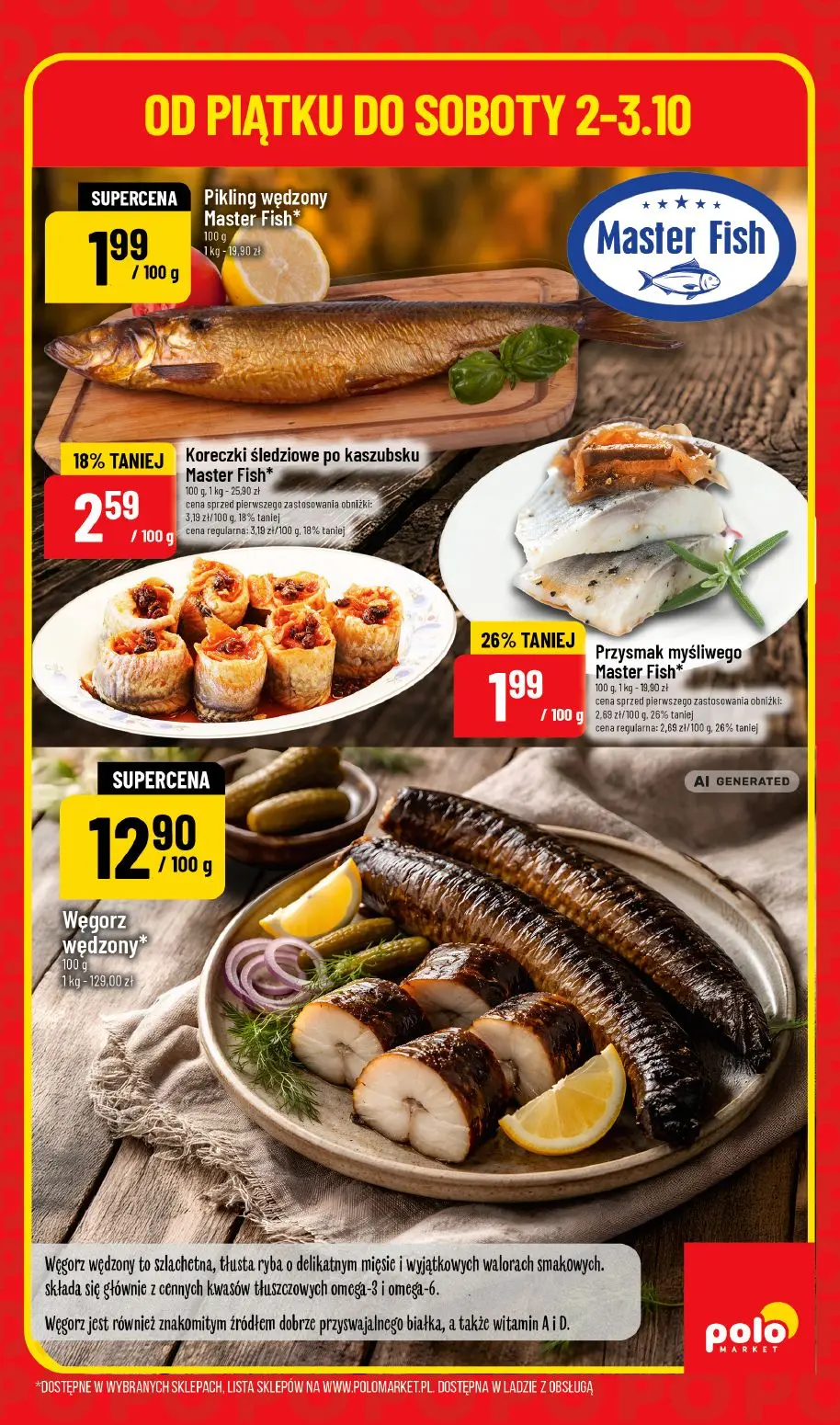 POLOmarket gazetka, strona 3 z 4 — Przysmak myśliwego Master Fish, Koreczki śledziowe po kaszubsku Master Fish, Pikling wędz…