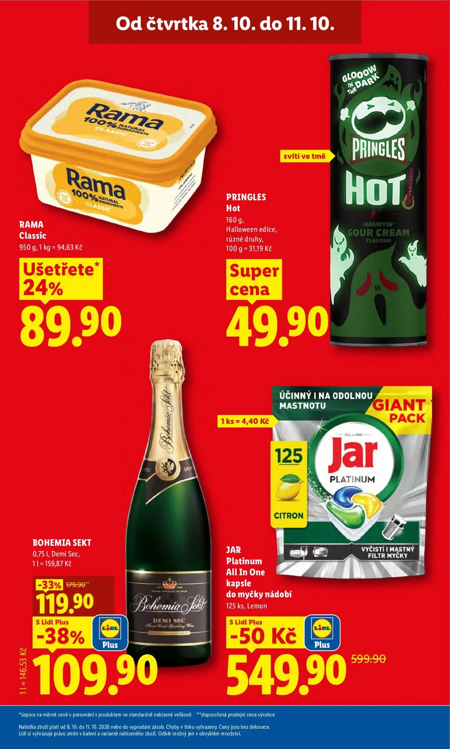 Lidl leták, strana 3 z 52 — BOHEMIA SEKT Demi Sec, JAR Platinum All In One kapsle do myčky nádobí Lemon, RAMA Classic