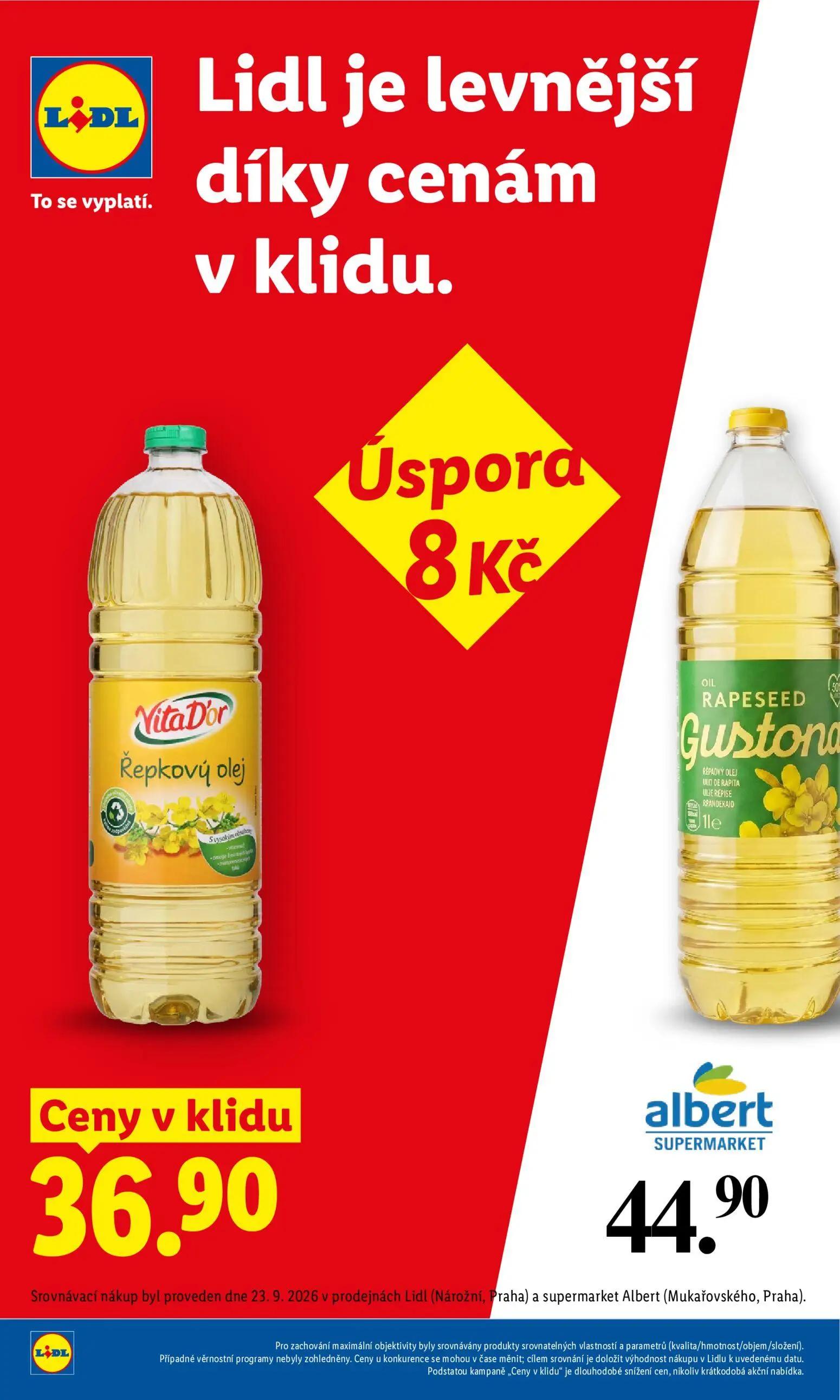 Lidl leták, strana 7 z 53 — Vita D'or Řepkový olej, Gustona RAPESEED