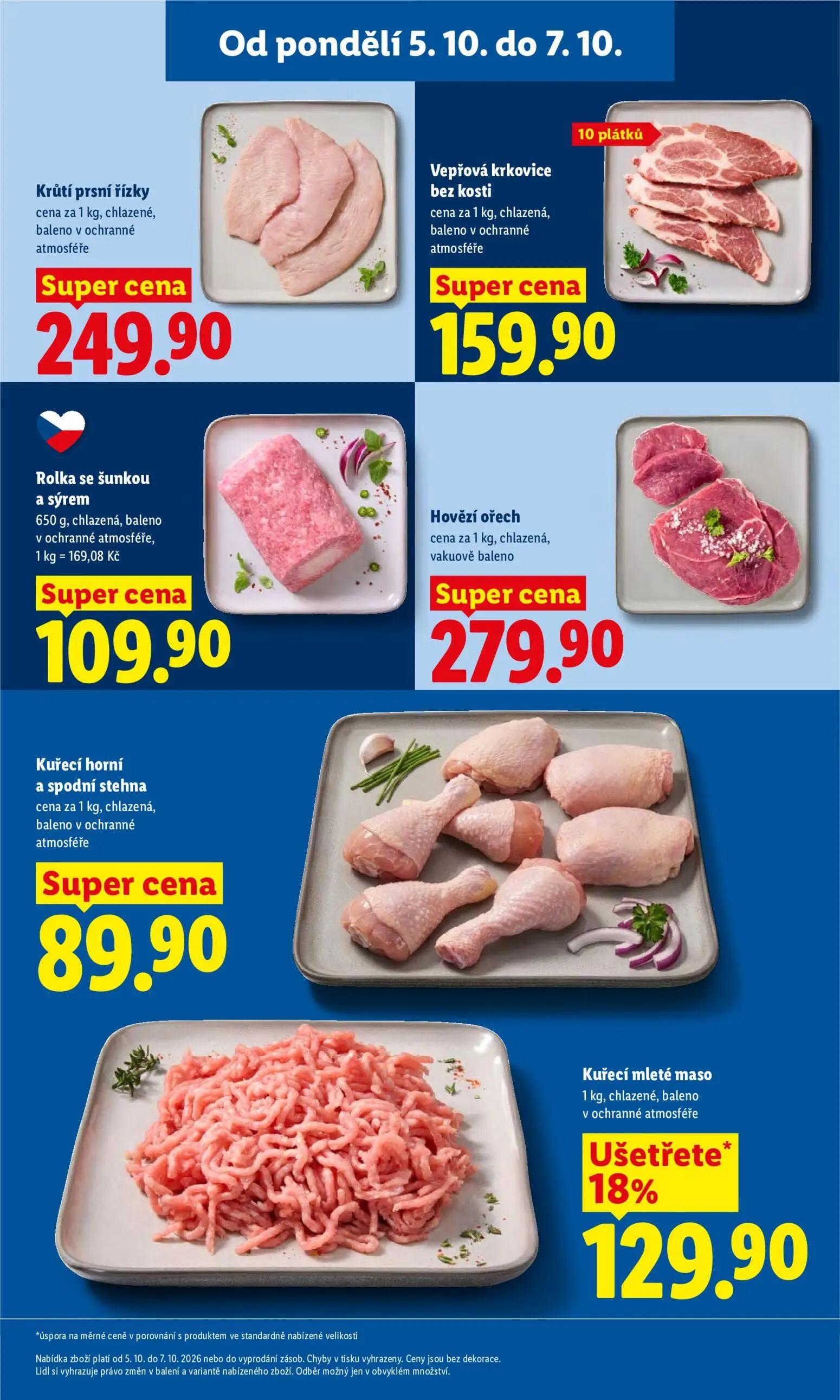 Lidl leták, strana 21 z 53 — Kuřecí mleté maso, Krůtí prsní řízky, Vepřová krkovice bez kosti