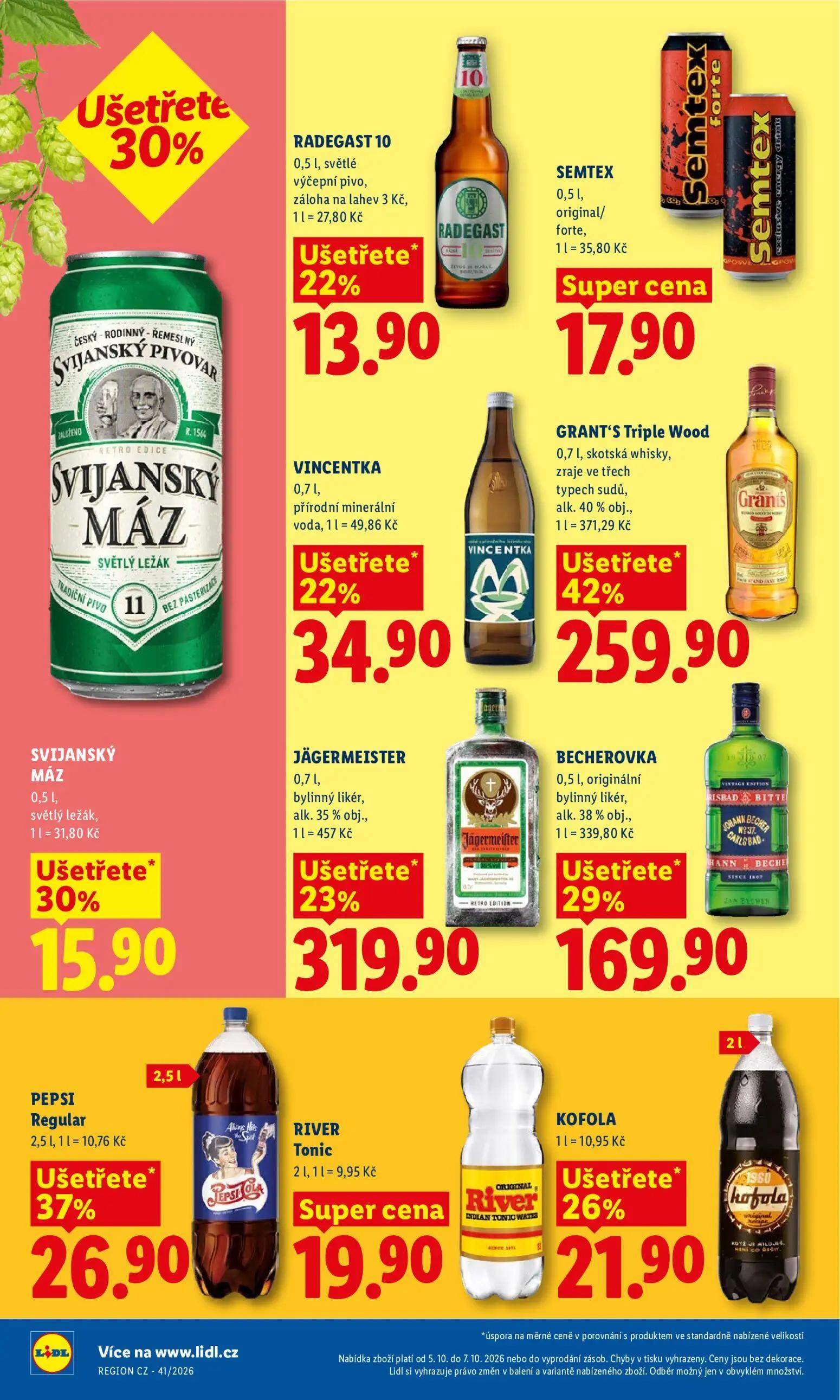 Lidl leták, strana 24 z 53 — GRANT'S Triple Wood, JÄGERMEISTER, BECHEROVKA