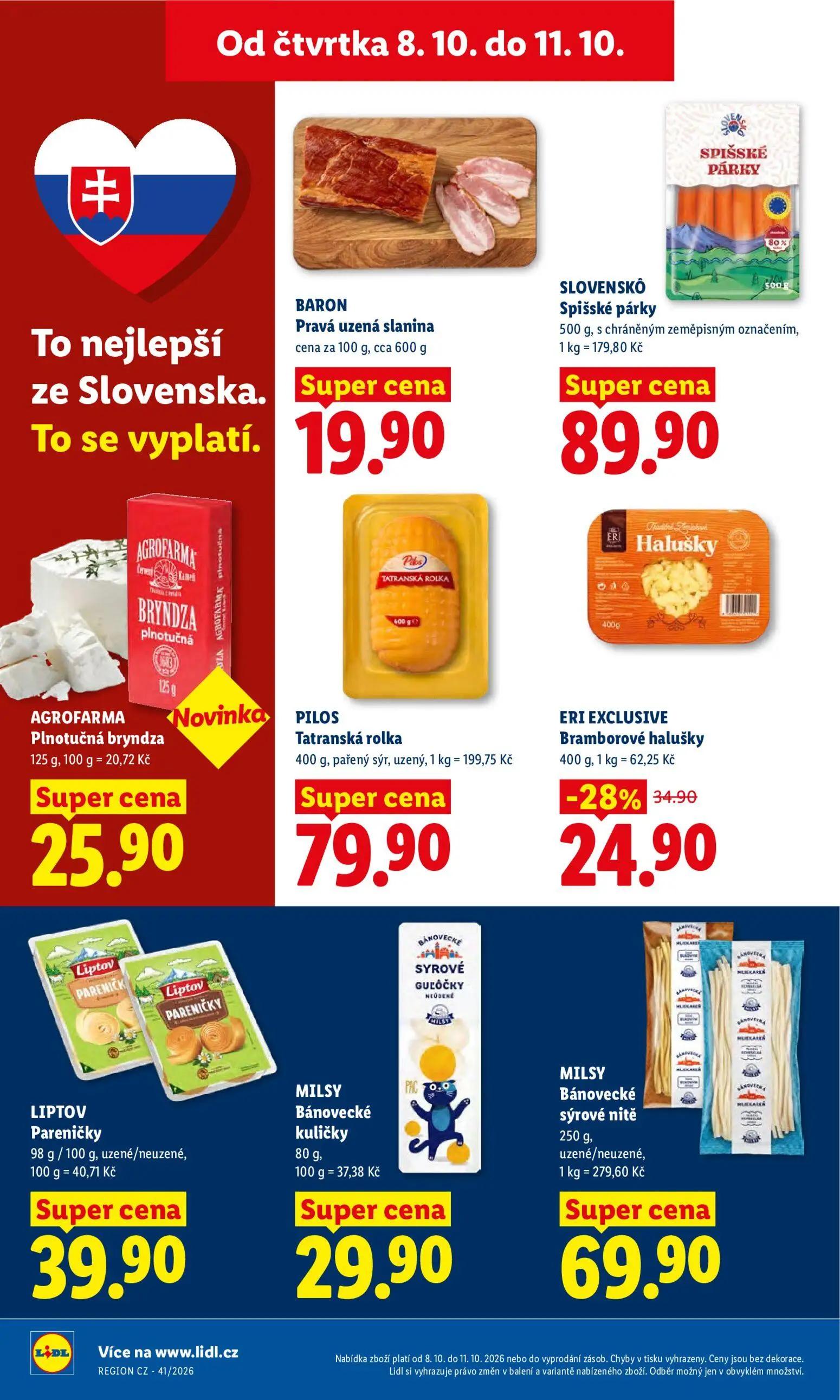 Lidl leták, strana 24 z 52 — Bramborové halušky, Pravá uzená slanina, Spišské párky