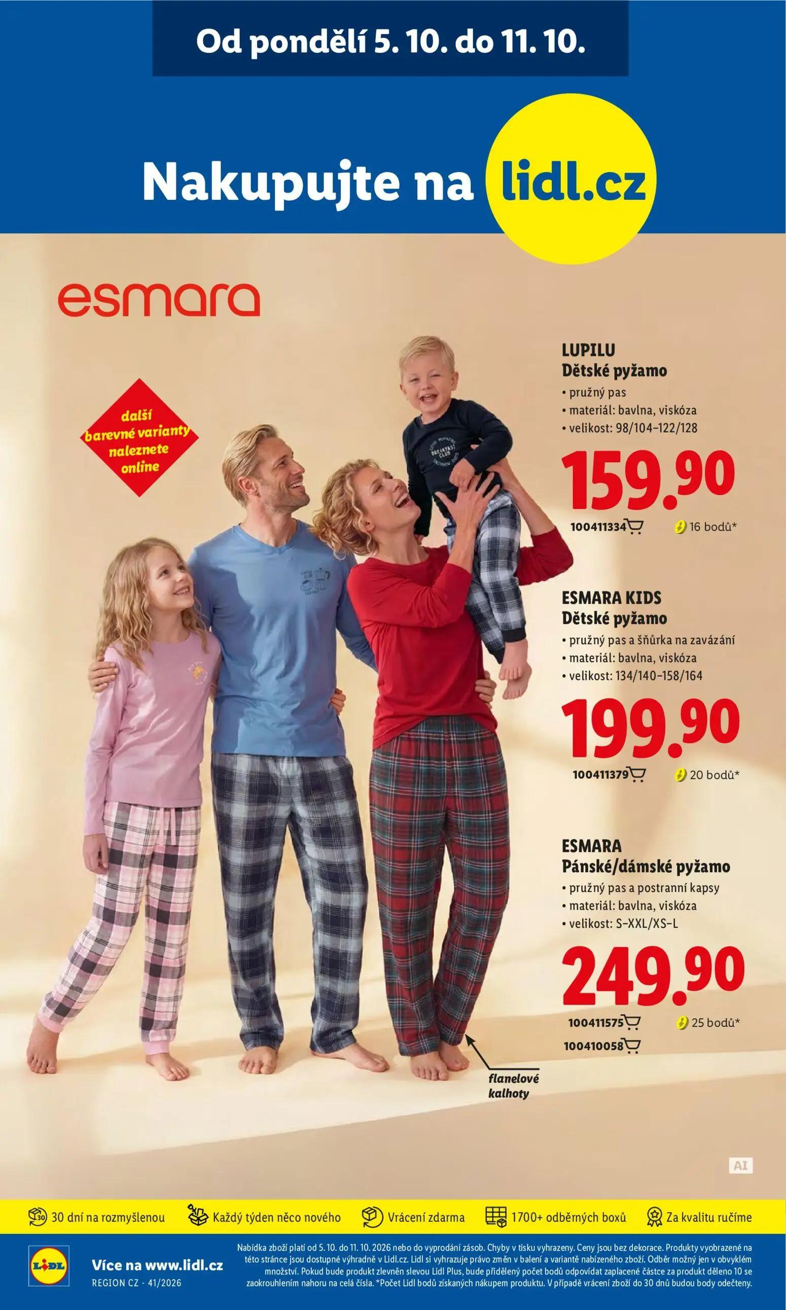 Lidl leták, strana 34 z 52 — LUPILU Dětské pyžamo, ESMARA KIDS Dětské pyžamo, ESMARA Pánské/dámské pyžamo
