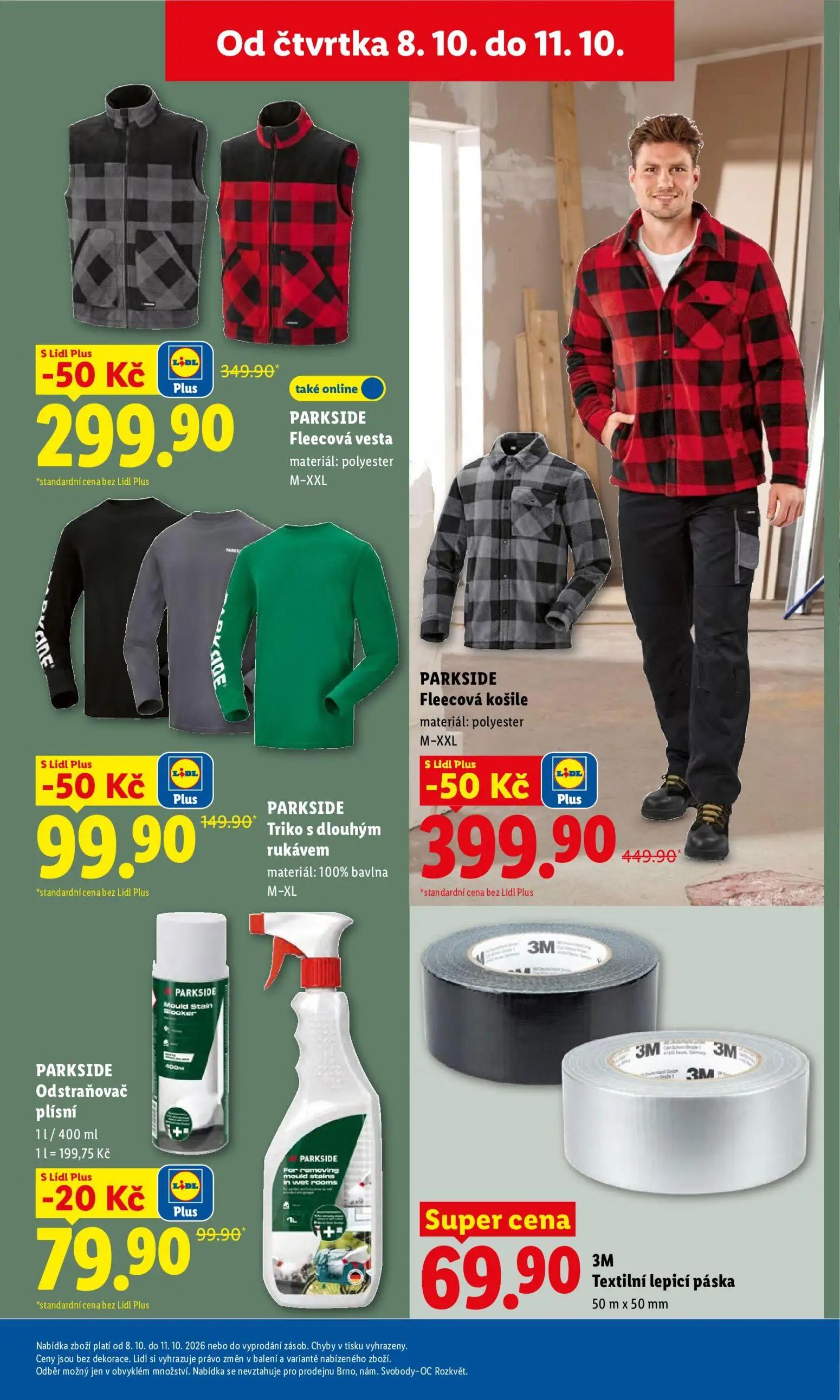Lidl leták, strana 41 z 52 — PARKSIDE Fleecová vesta, PARKSIDE Triko s dlouhým rukávem, PARKSIDE Fleecová košile