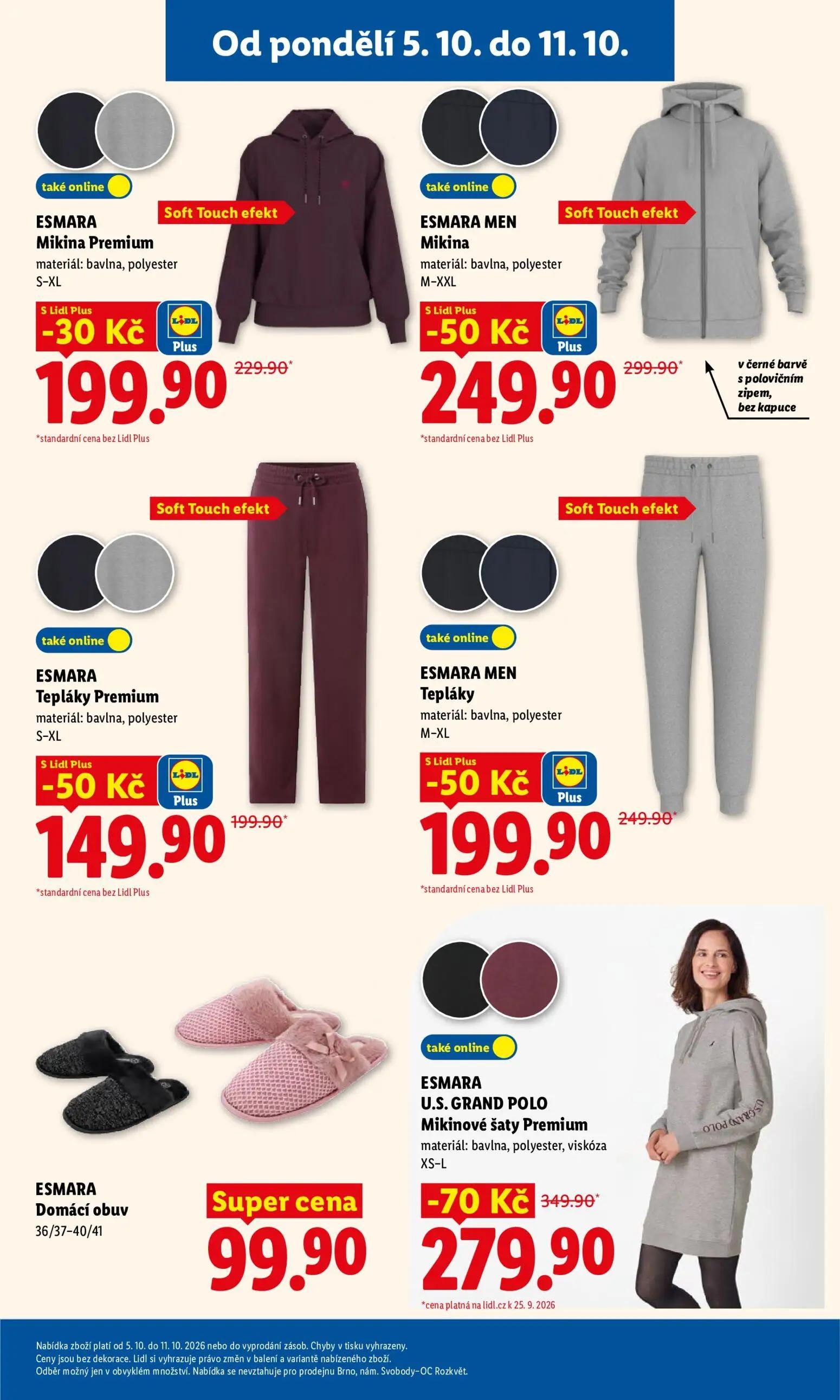 Lidl leták, strana 43 z 53 — ESMARA U.S. GRAND POLO Mikinové šaty Premium, ESMARA MEN Mikina, ESMARA Tepláky Premium