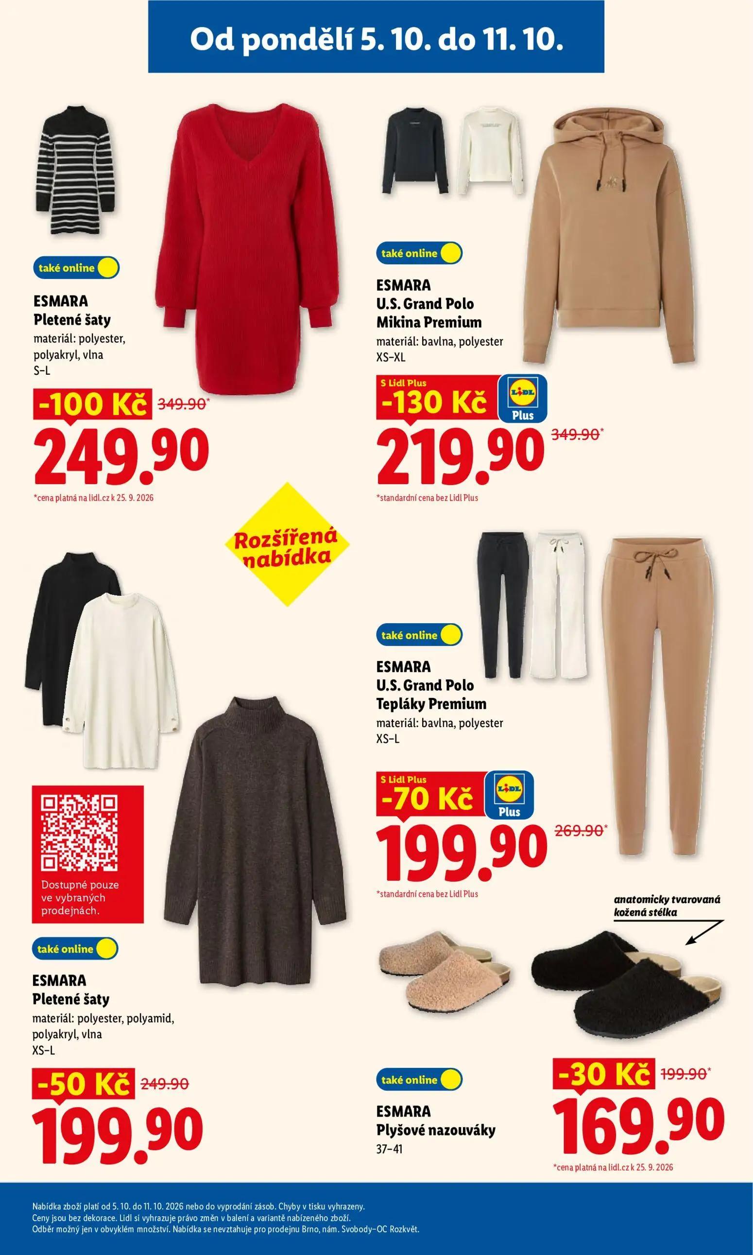 Lidl leták, strana 45 z 53 — ESMARA U.S. Grand Polo Mikina Premium, ESMARA Pletené šaty, ESMARA U.S. Grand Polo Tepláky Prem…