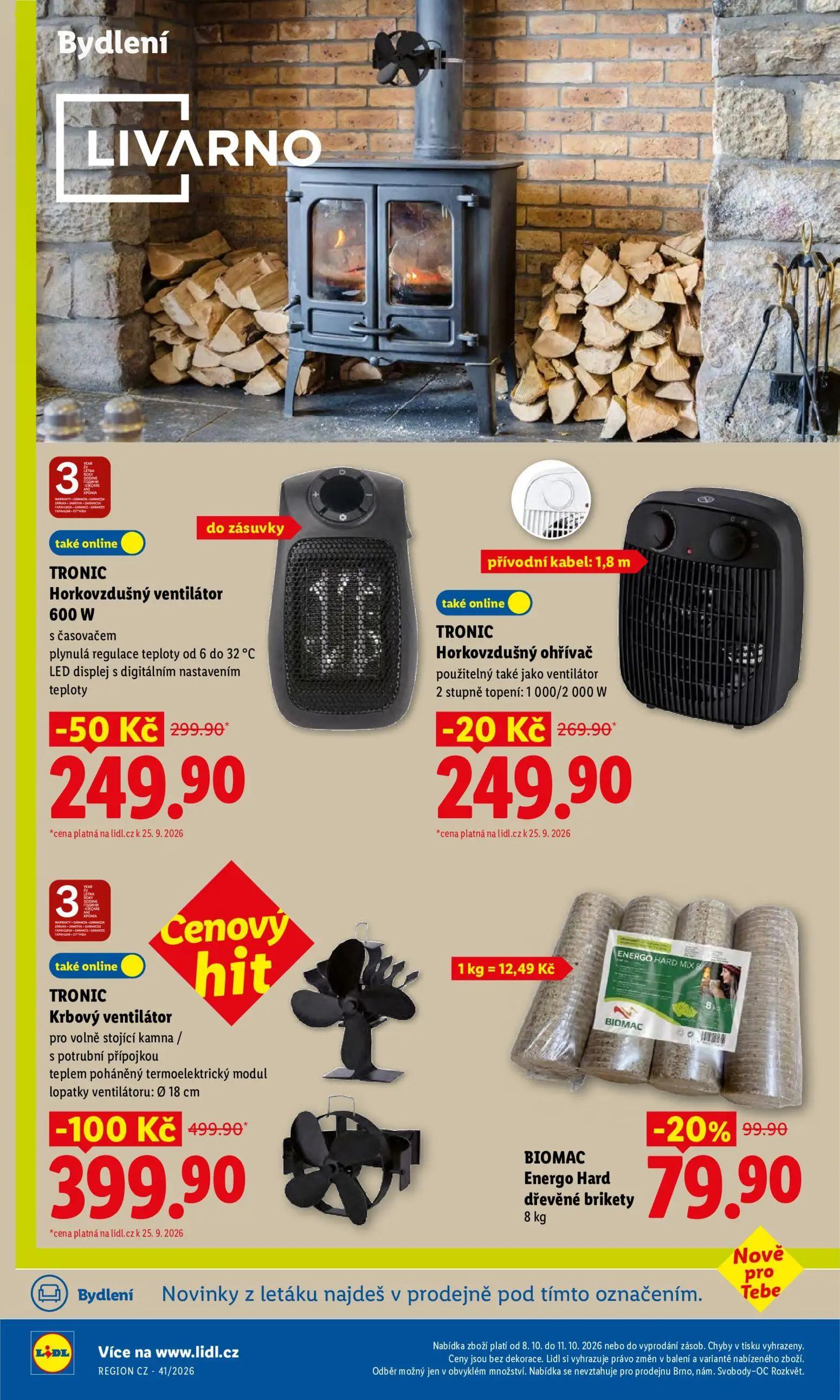 Lidl leták, strana 45 z 52 — TRONIC Krbový ventilátor, TRONIC Horkovzdušný ventilátor, TRONIC Horkovzdušný ohřívač