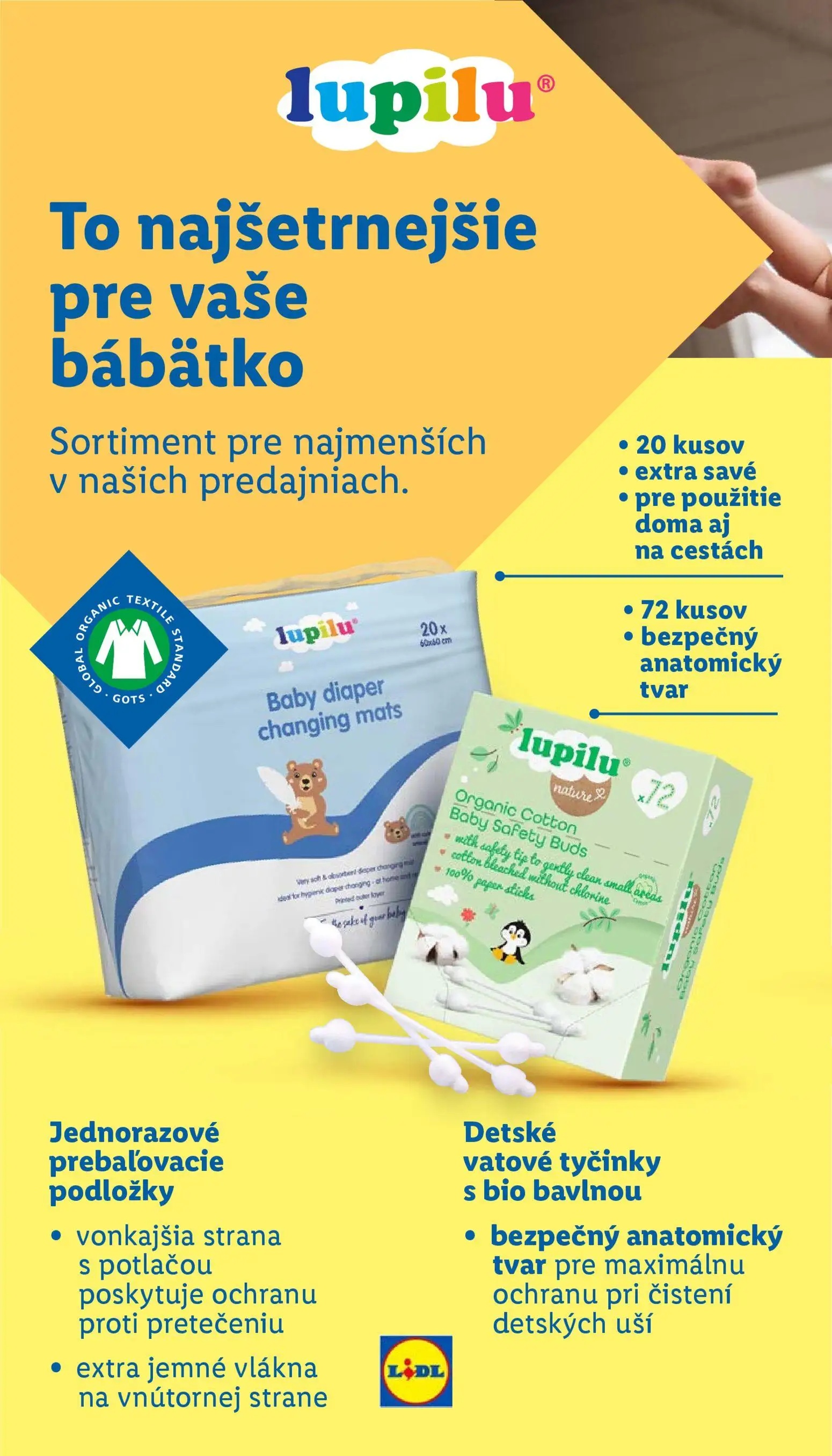 Lidl leták, strana 14 z 16 — Detské vatové tyčinky s bio bavlnou