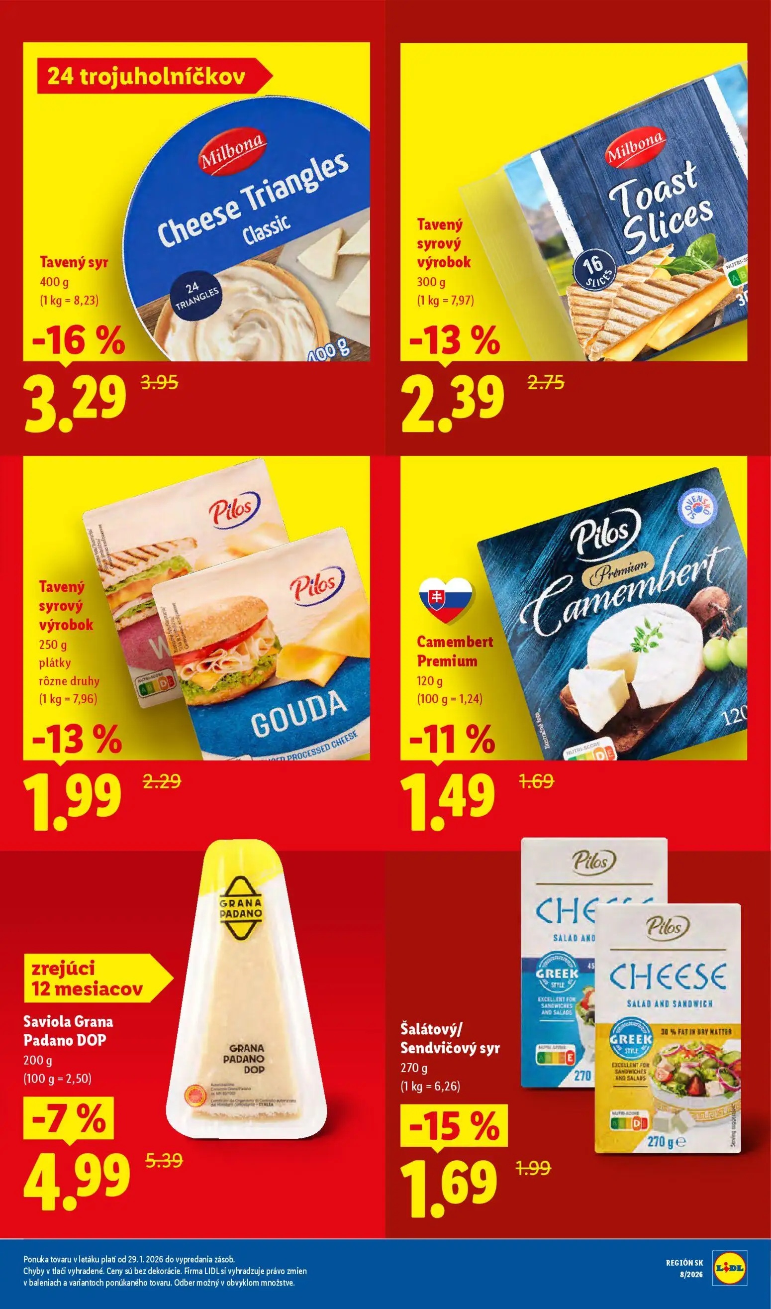 Lidl leták, strana 17 z 27 — Tavený syr, Saviola Grana Padano DOP, Tavený syrový výrobok