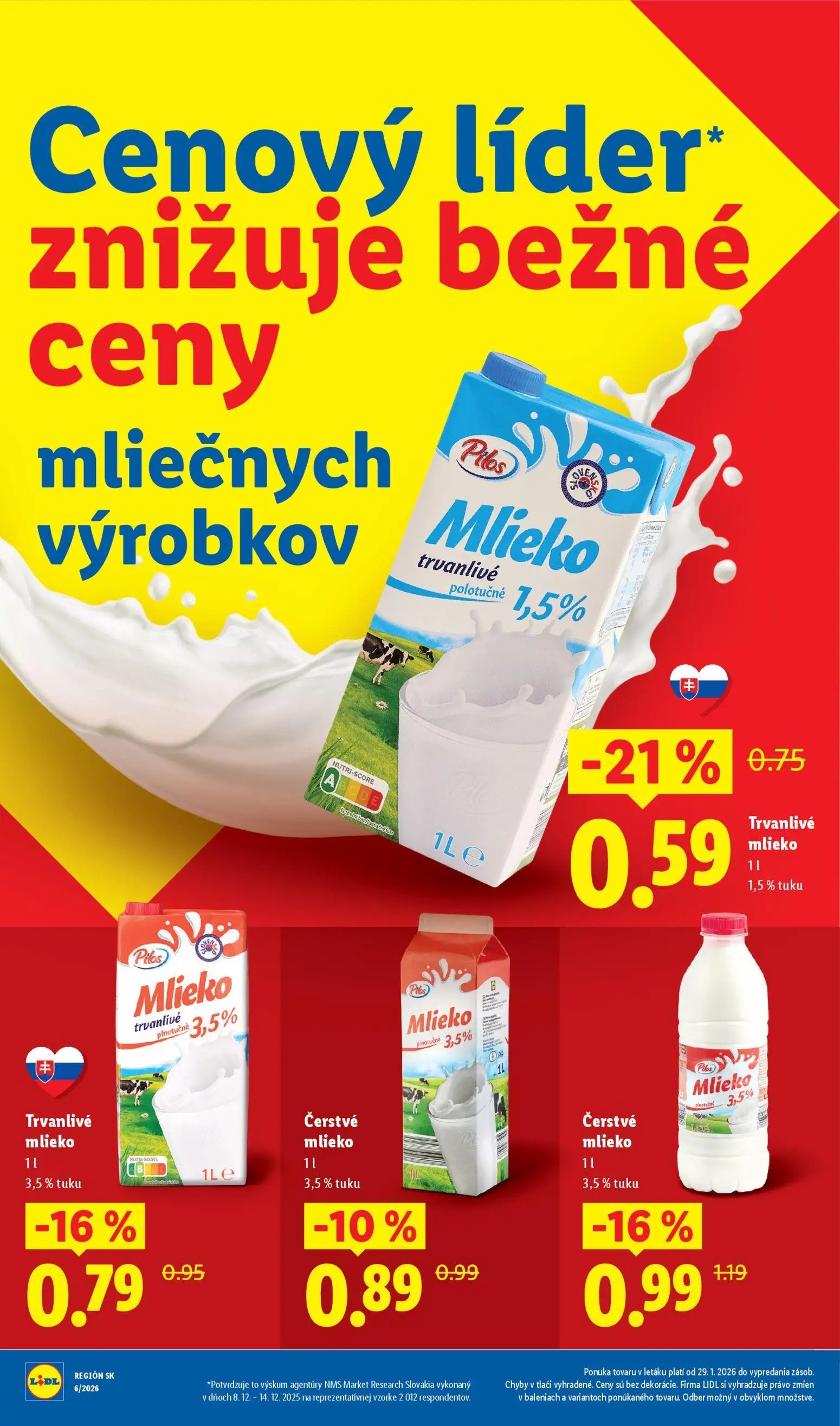 Lidl leták, strana 5 z 27 — Čerstvé mlieko, Mlieko trvanlivé polotučné, Trvanlivé mlieko