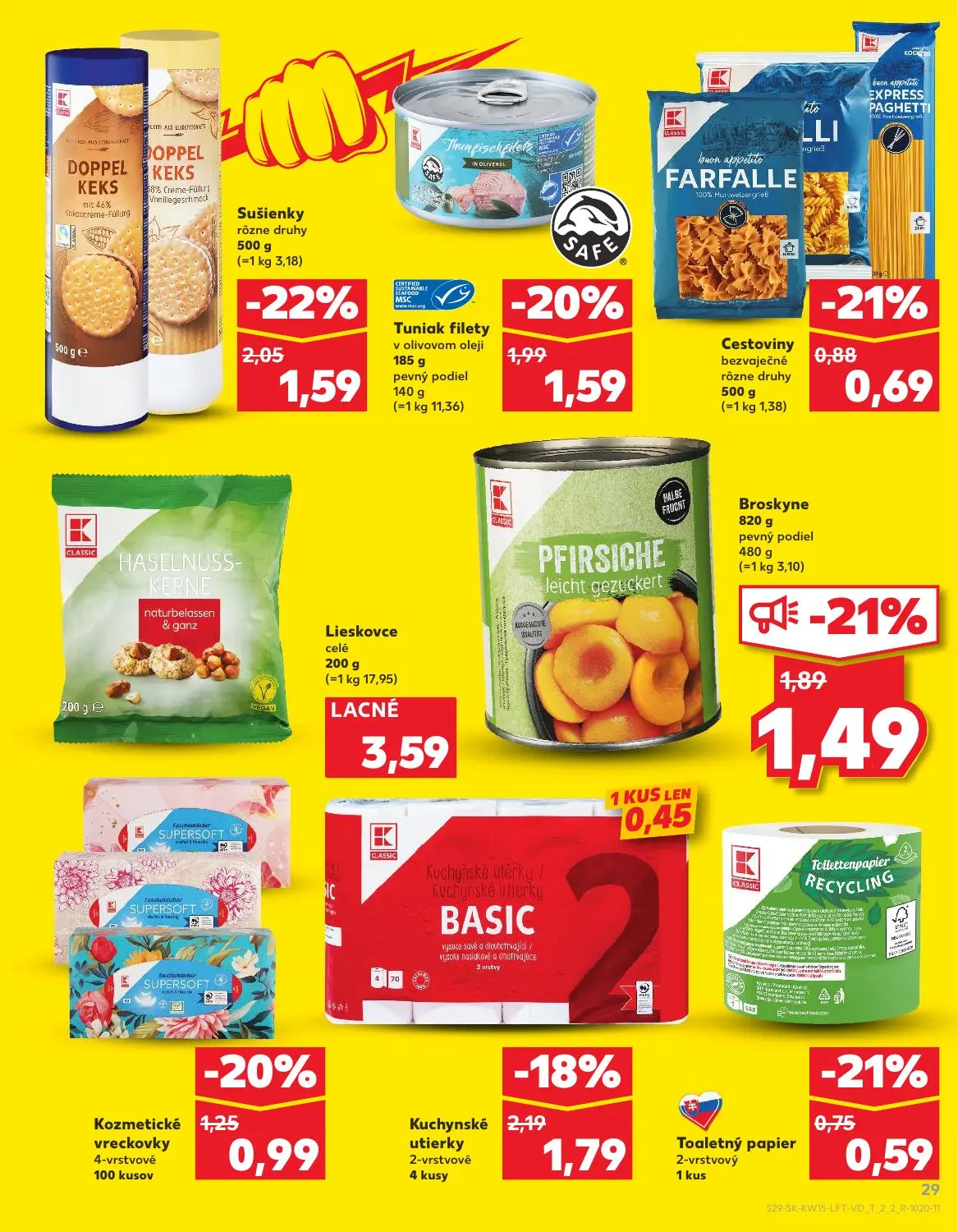Kaufland leták, strana 29 z 74 — Kuchynské utierky, Toaletný papier