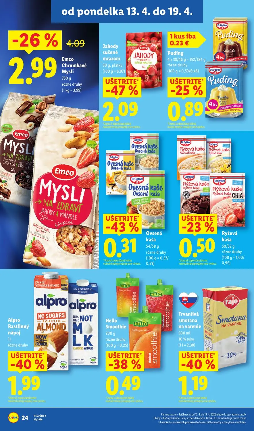 Lidl leták, strana 26 z 89 — Trvanlivá smotana na varenie