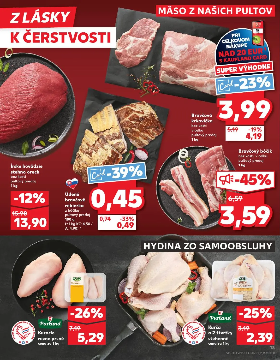 Kaufland leták, strana 13 z 76 — Purland Kurča a 2 štvrtky stehenné
