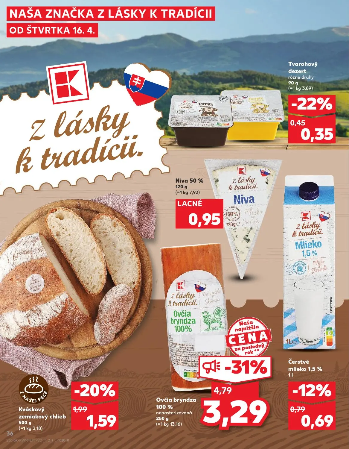 Kaufland leták, strana 36 z 76 — Čerstvé mlieko 1,5%