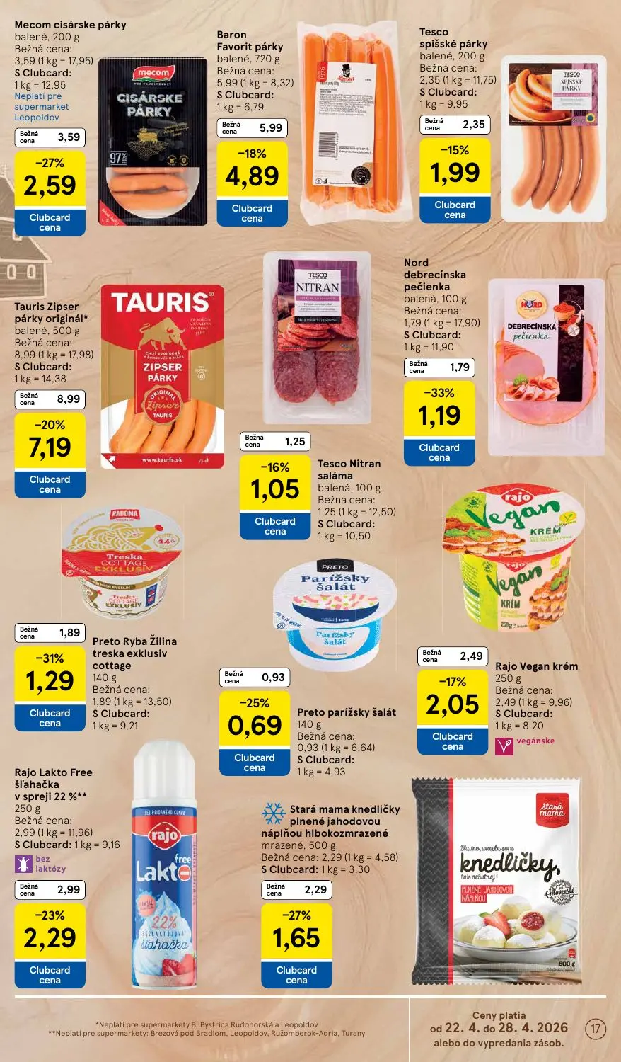 Tesco Supermarket leták, strana 17 z 28 — Nord debrecínska pečienka