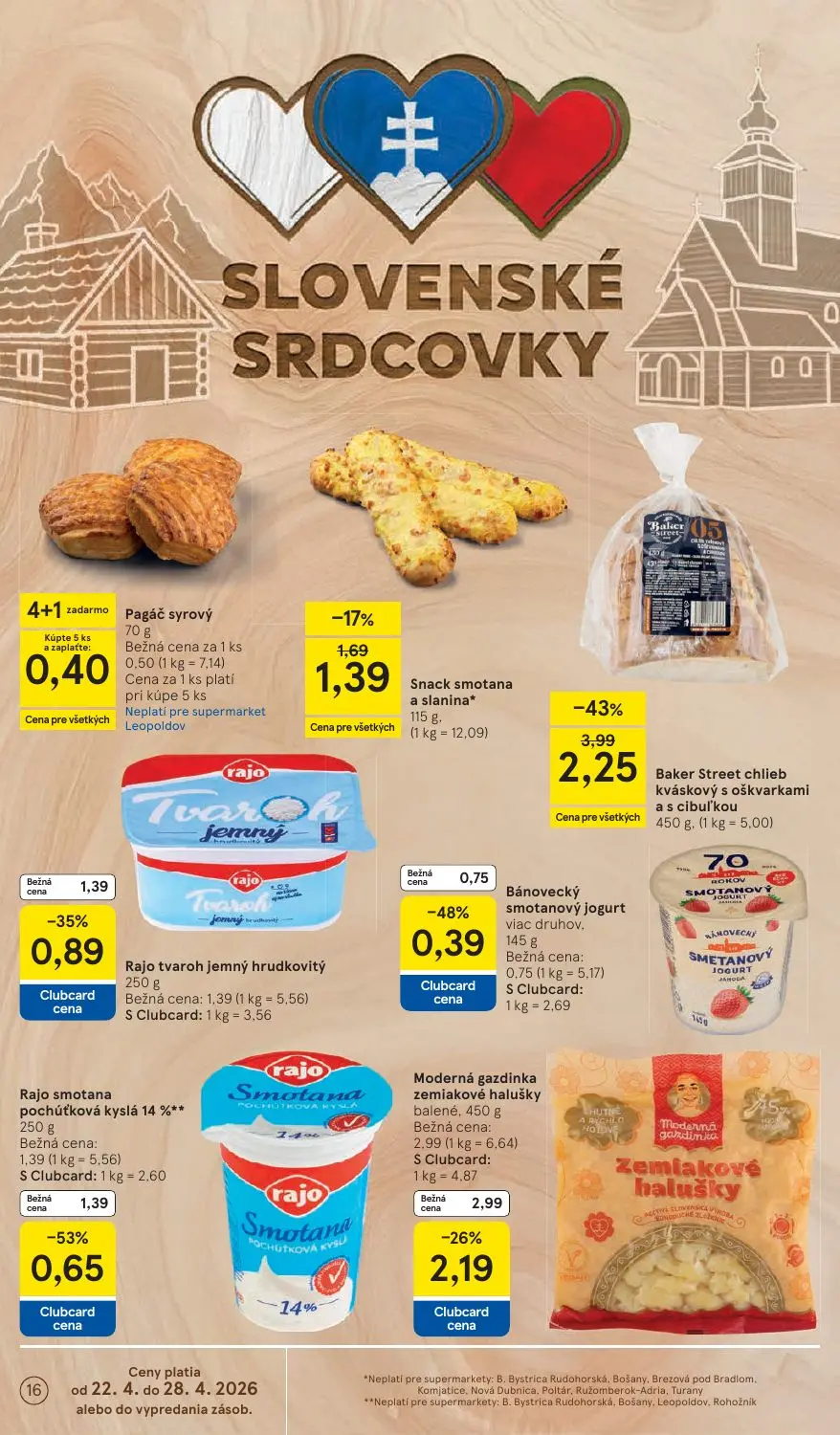 Tesco Supermarket leták, strana 16 z 28 — Bánovecký smotanový jogurt