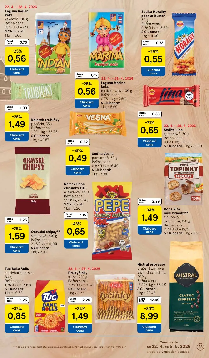 Tesco leták, strana 23 z 45 — Dru tyčinky slané