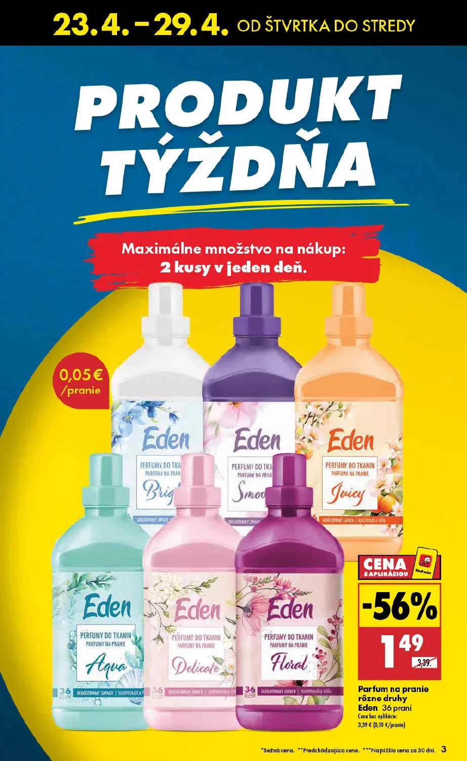 Biedronka leták, strana 3 z 48 — Parfum na pranie rôzne druhy Eden