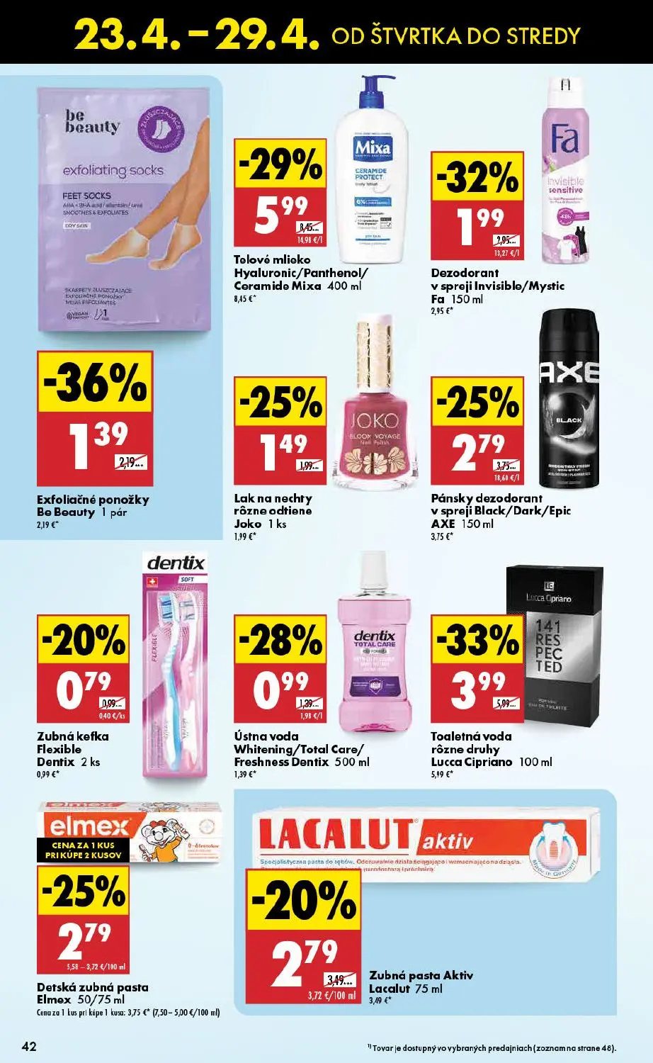 Biedronka leták, strana 42 z 48 — Exfoliačné ponožky Be Beauty