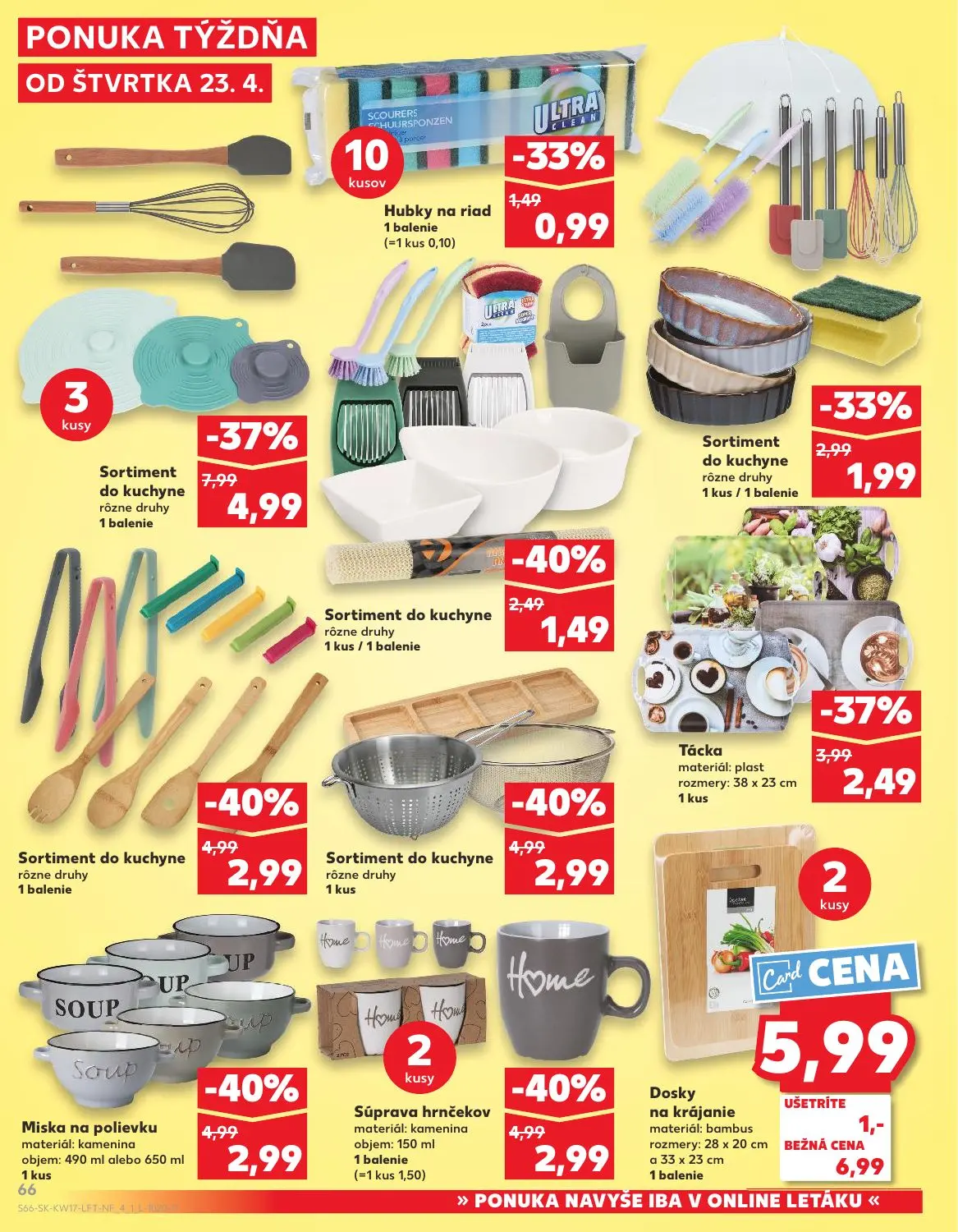 Kaufland leták, strana 66 z 76 — Sortiment do kuchyne, Hubky na riad