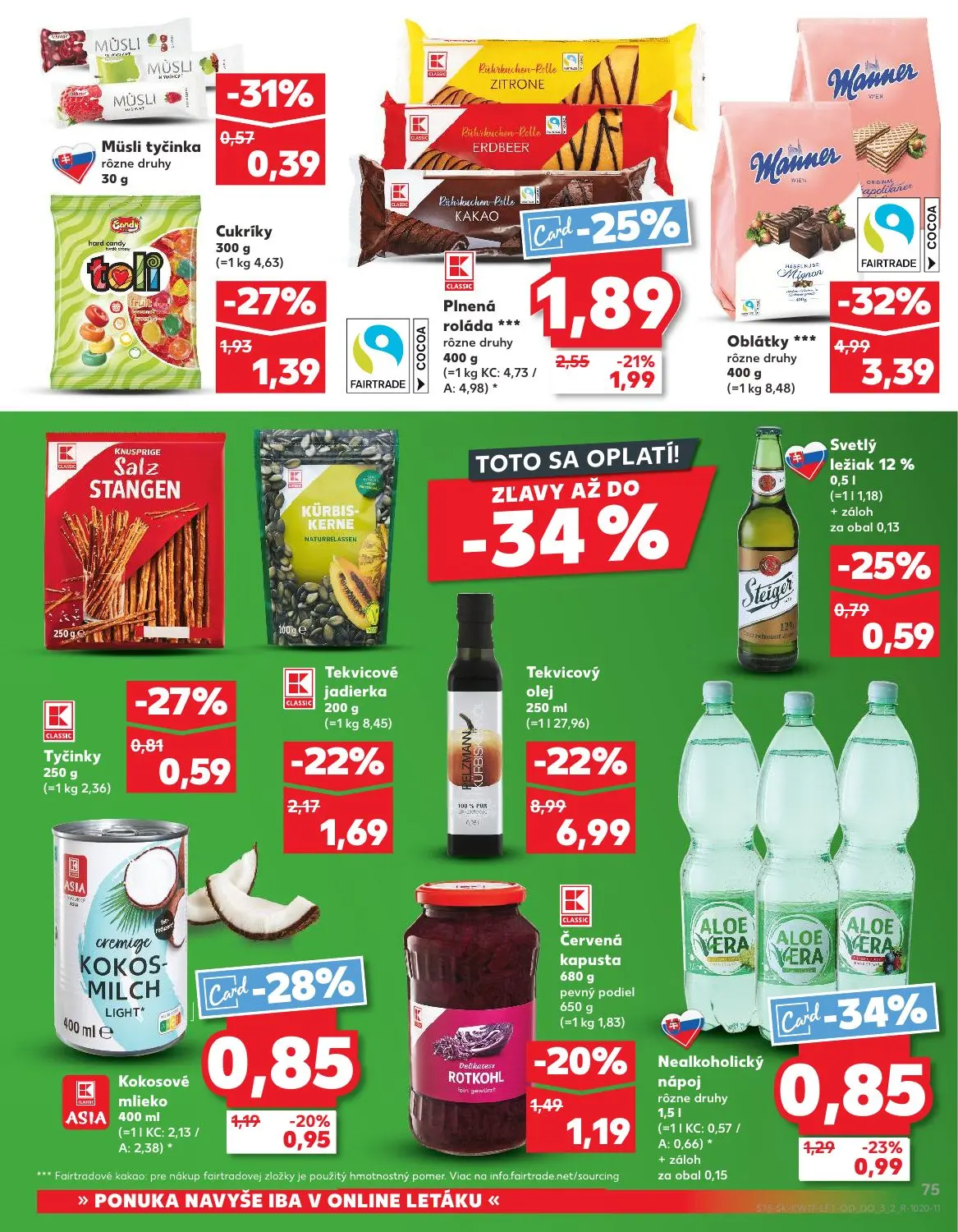 Kaufland leták, strana 75 z 76 — Kokosové mlieko, Tyčinky
