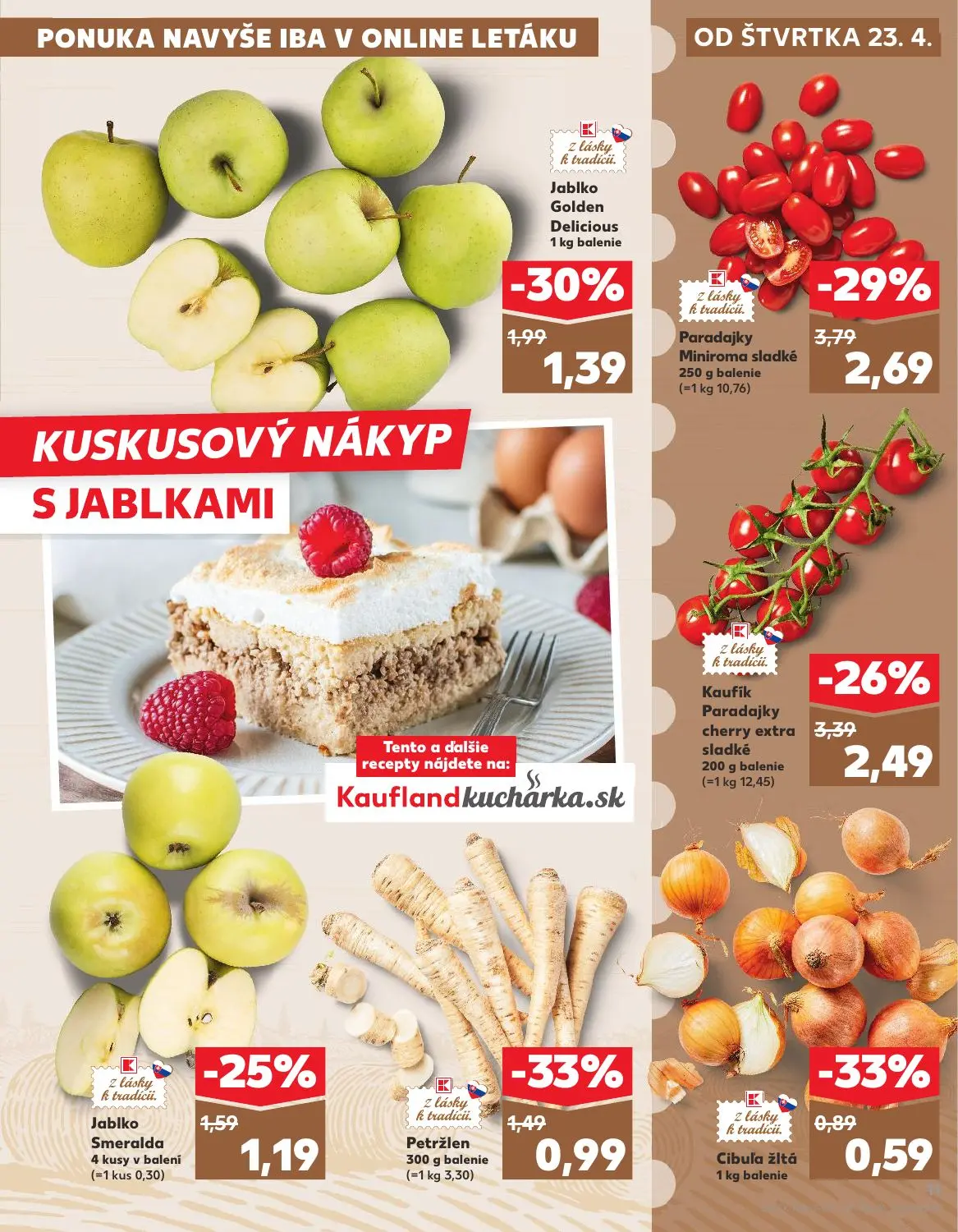 Kaufland leták, strana 11 z 76 — Jablko Golden Delicious, Petržlen