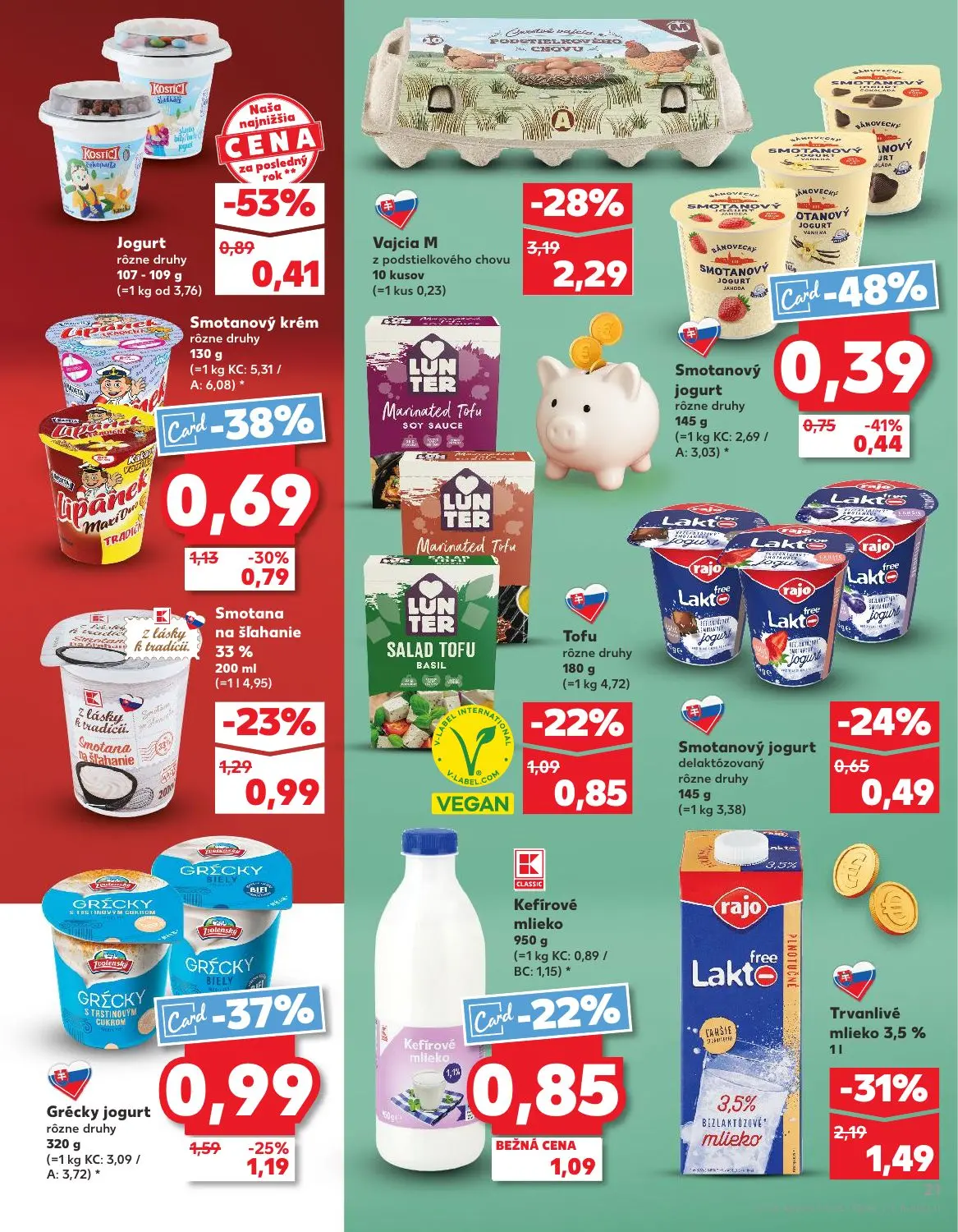 Kaufland leták, strana 21 z 76 — Tofu, Kefírové mlieko