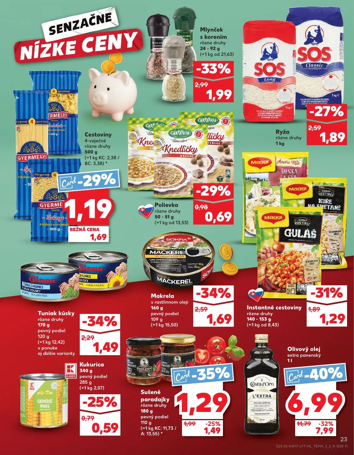 Kaufland leták, strana 23 z 76 — Olivový olej extra panenský, Kukurica