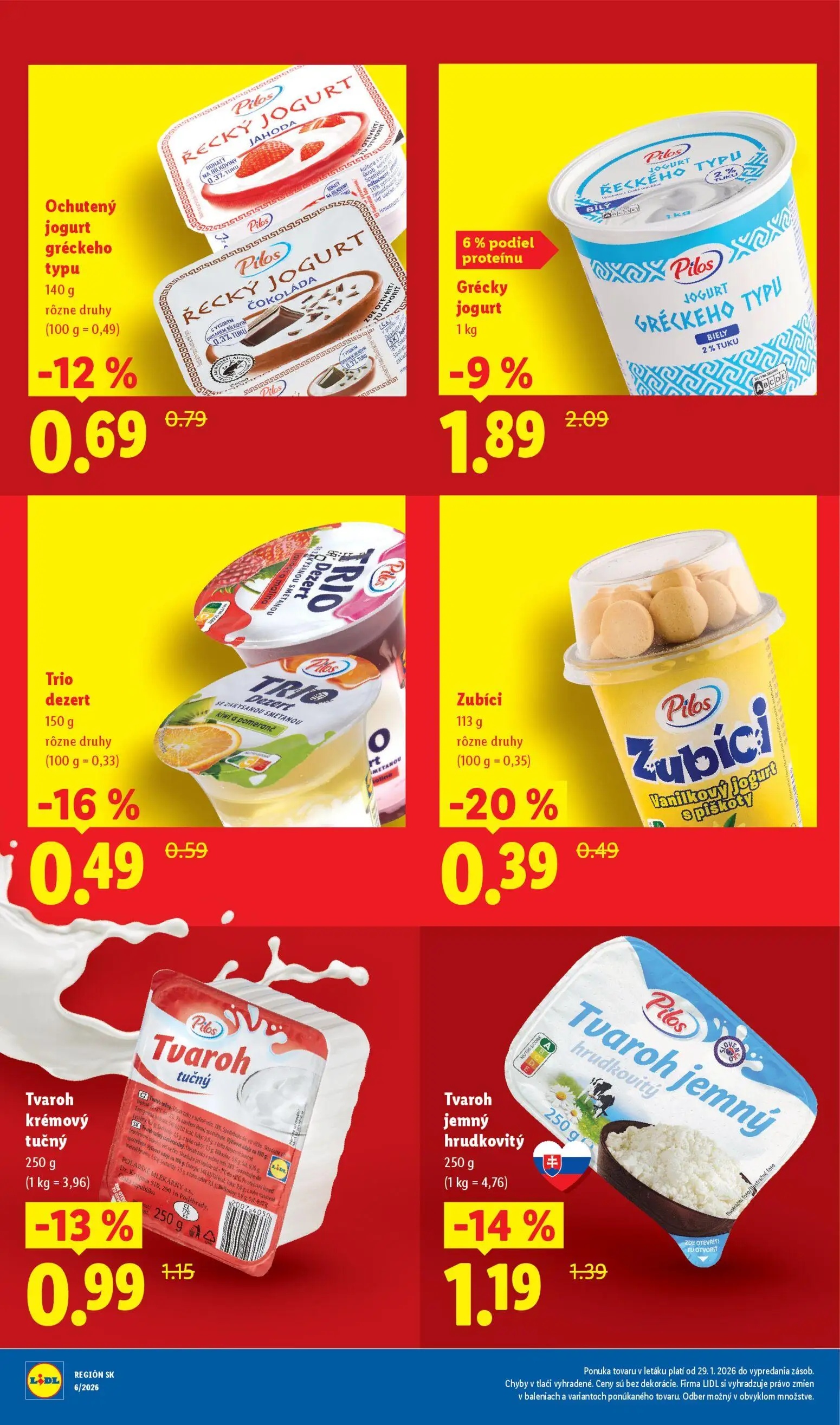 Lidl leták, strana 5 z 5 — Grécky jogurt, Tvaroh jemný hrudkovitý, Tvaroh krémový tučný