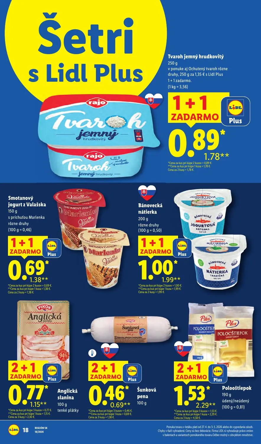 Lidl leták, strana 20 z 91 — Bánovecká nátierka, Tvaroh jemný hrudkovitý