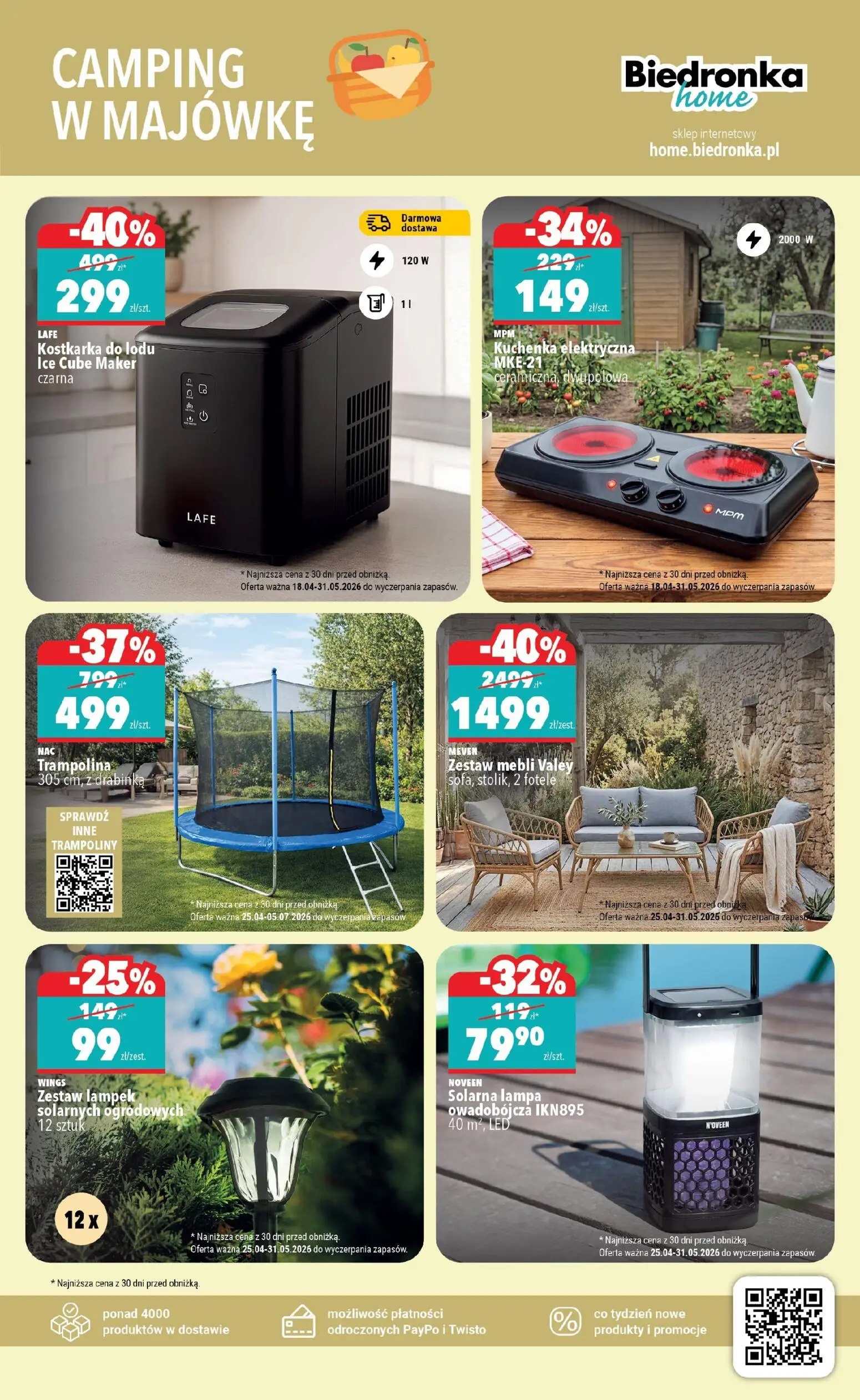 Biedronka gazetka, strona 5 z 6 — Zestaw mebli Valey sofa, stolik, 2 fotele, Kostkarka do lodu Ice Cube Maker czarna, Kuchen…