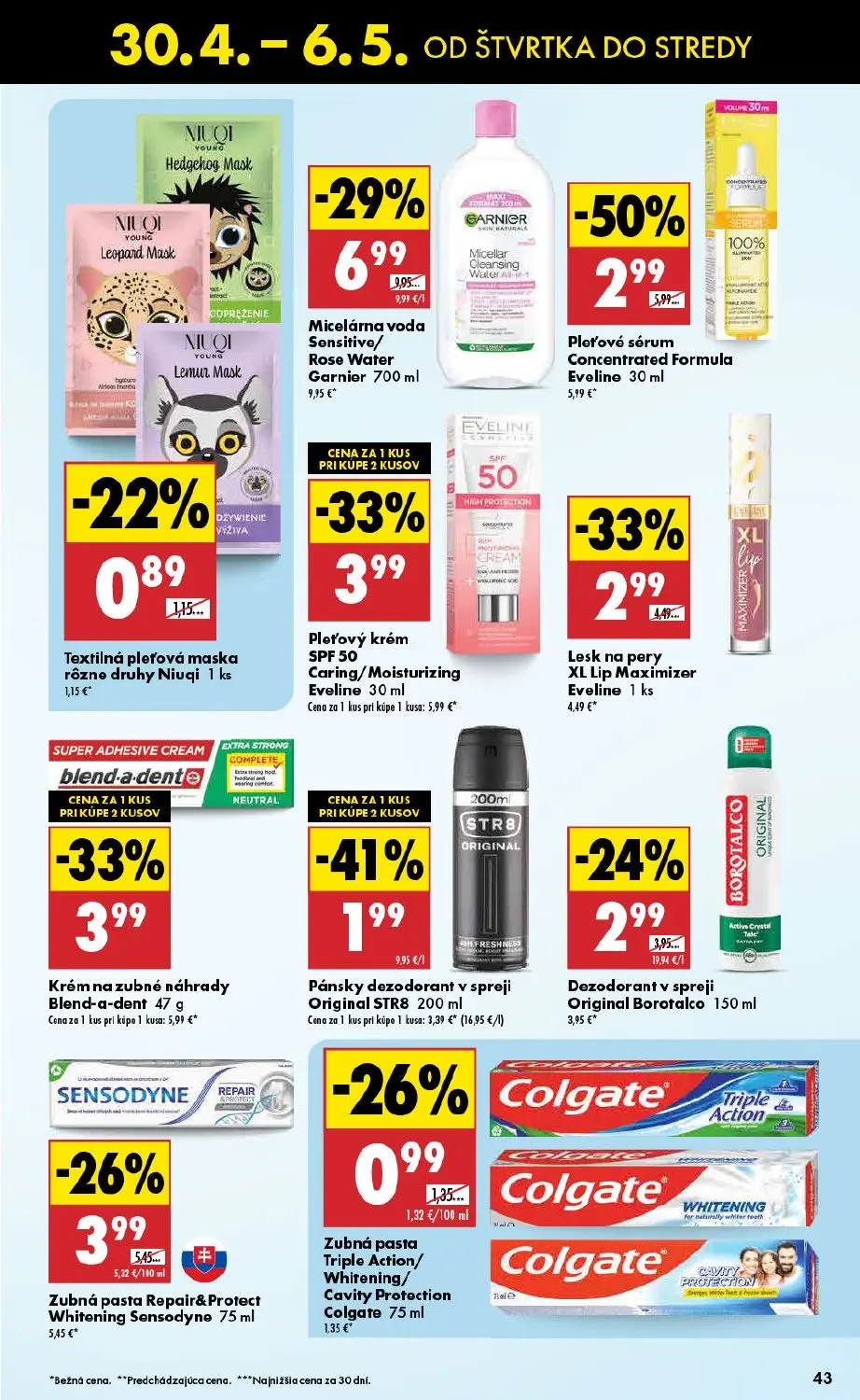 Biedronka leták, strana 43 z 48 — Zubná pasta Triple Action/ Whitening/ Cavity Protection Colgate