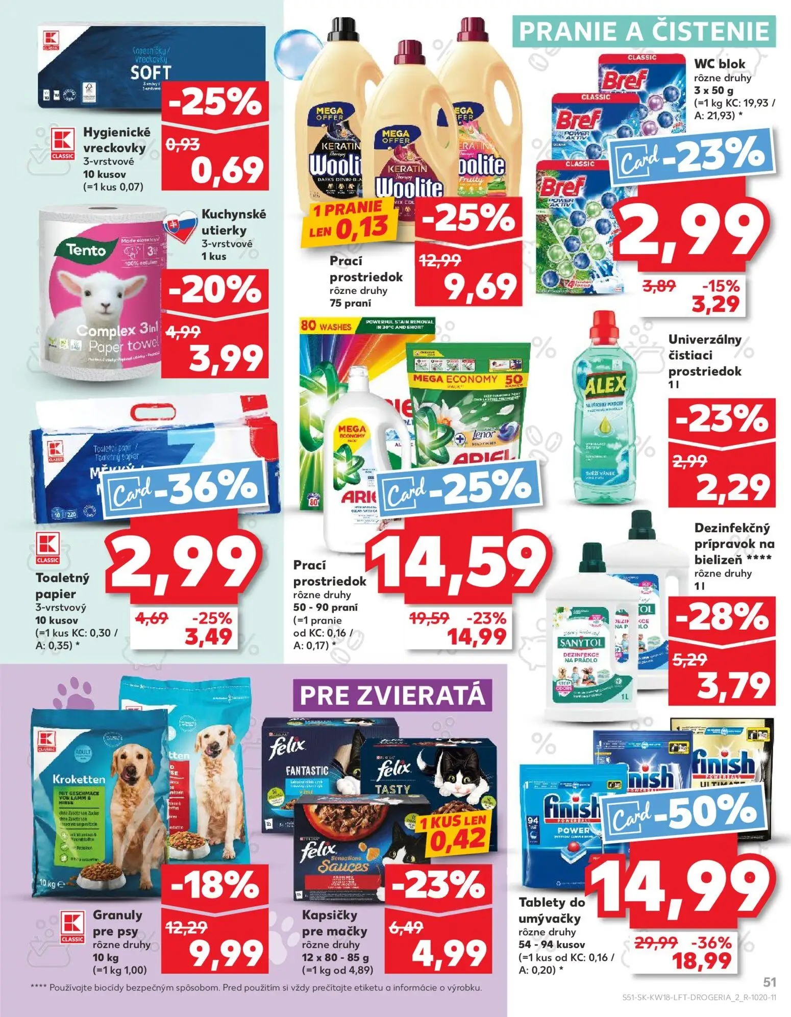 Kaufland leták, strana 51 z 72 — Prací prostriedok, Prací prostriedok, Toaletný papier