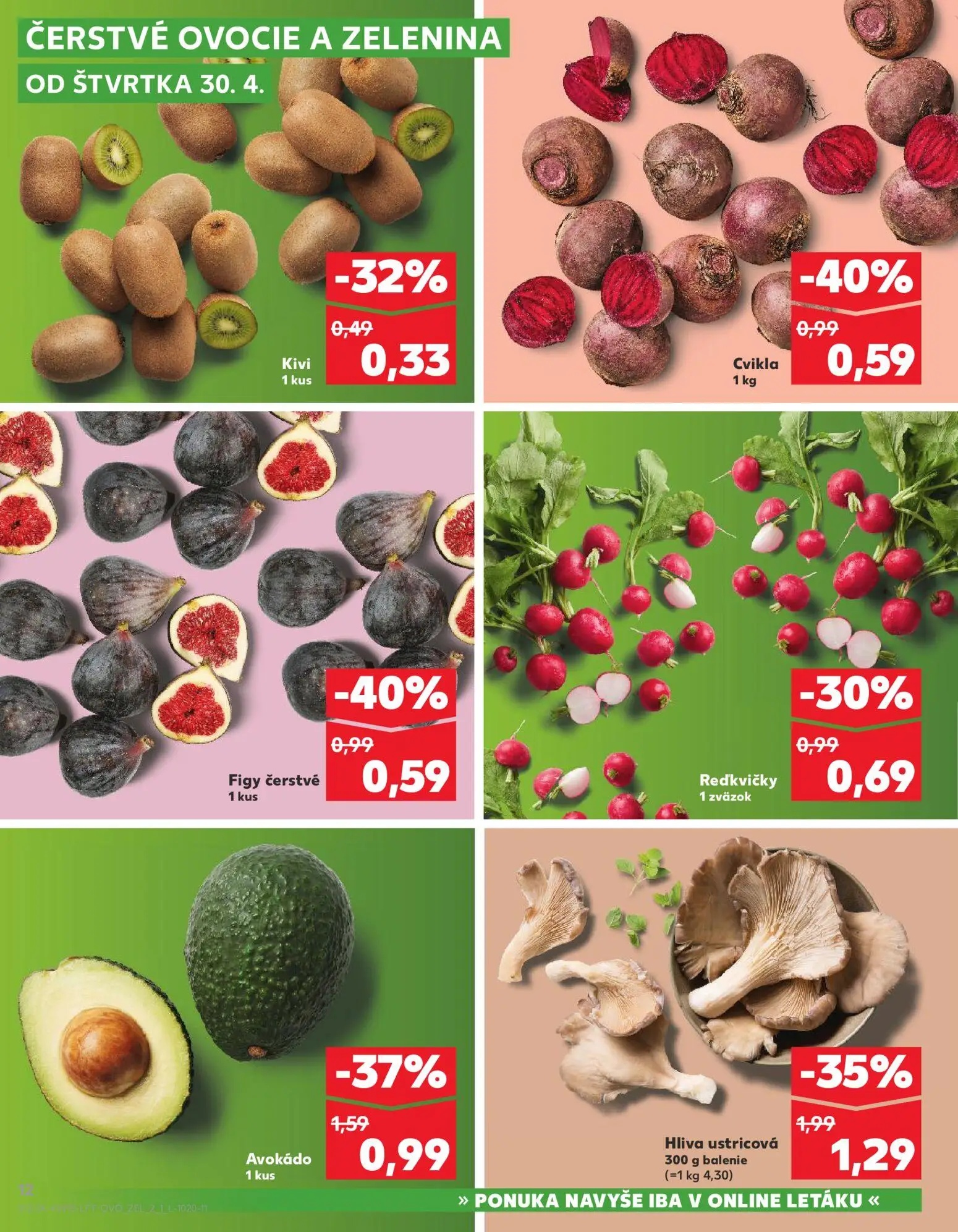 Kaufland leták, strana 12 z 72 — Hliva ustricová, Avokádo, Cvikla