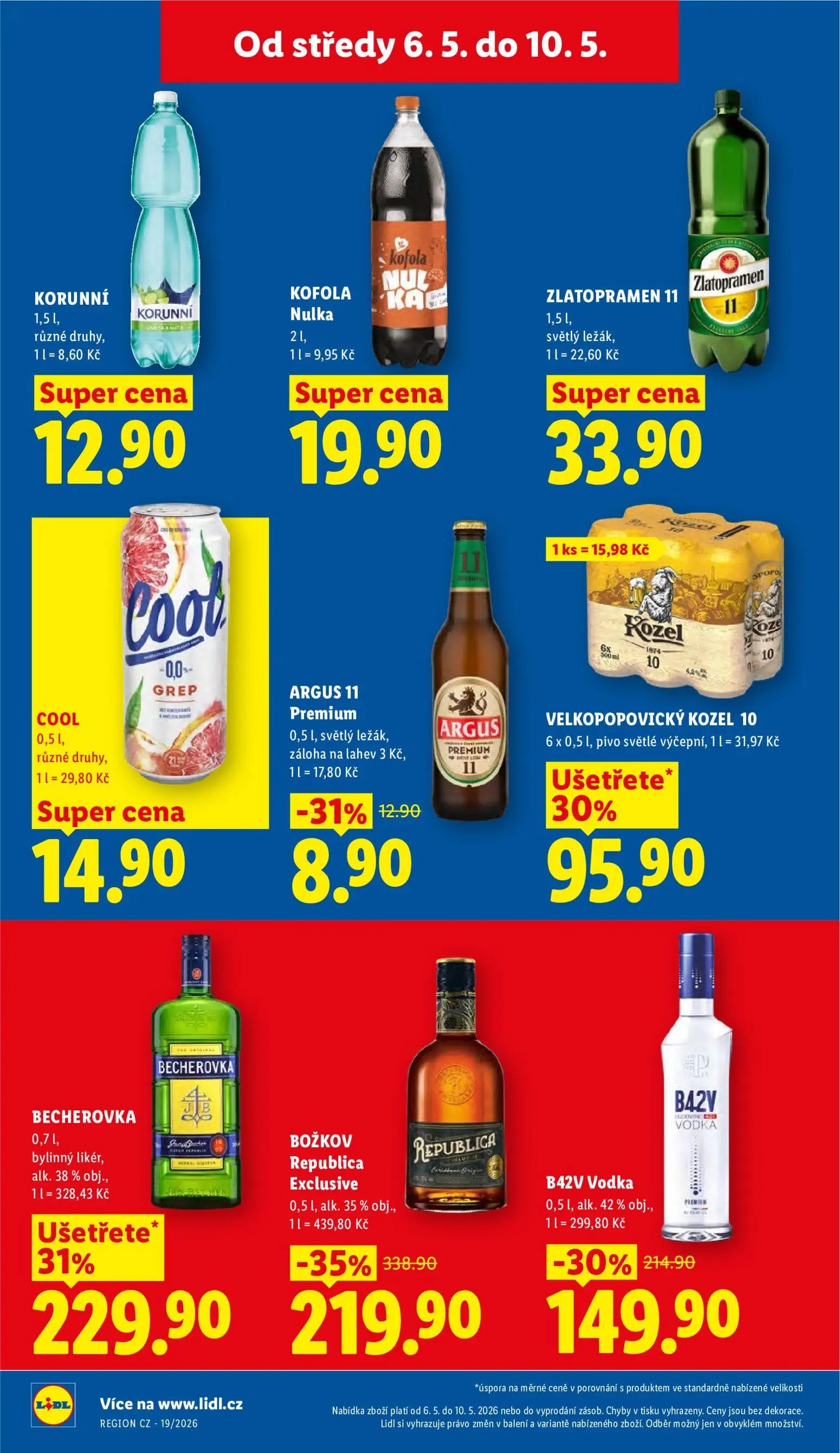 Lidl leták, strana 20 z 53 — BOŽKOV Republica Exclusive, BECHEROVKA, B42V Vodka
