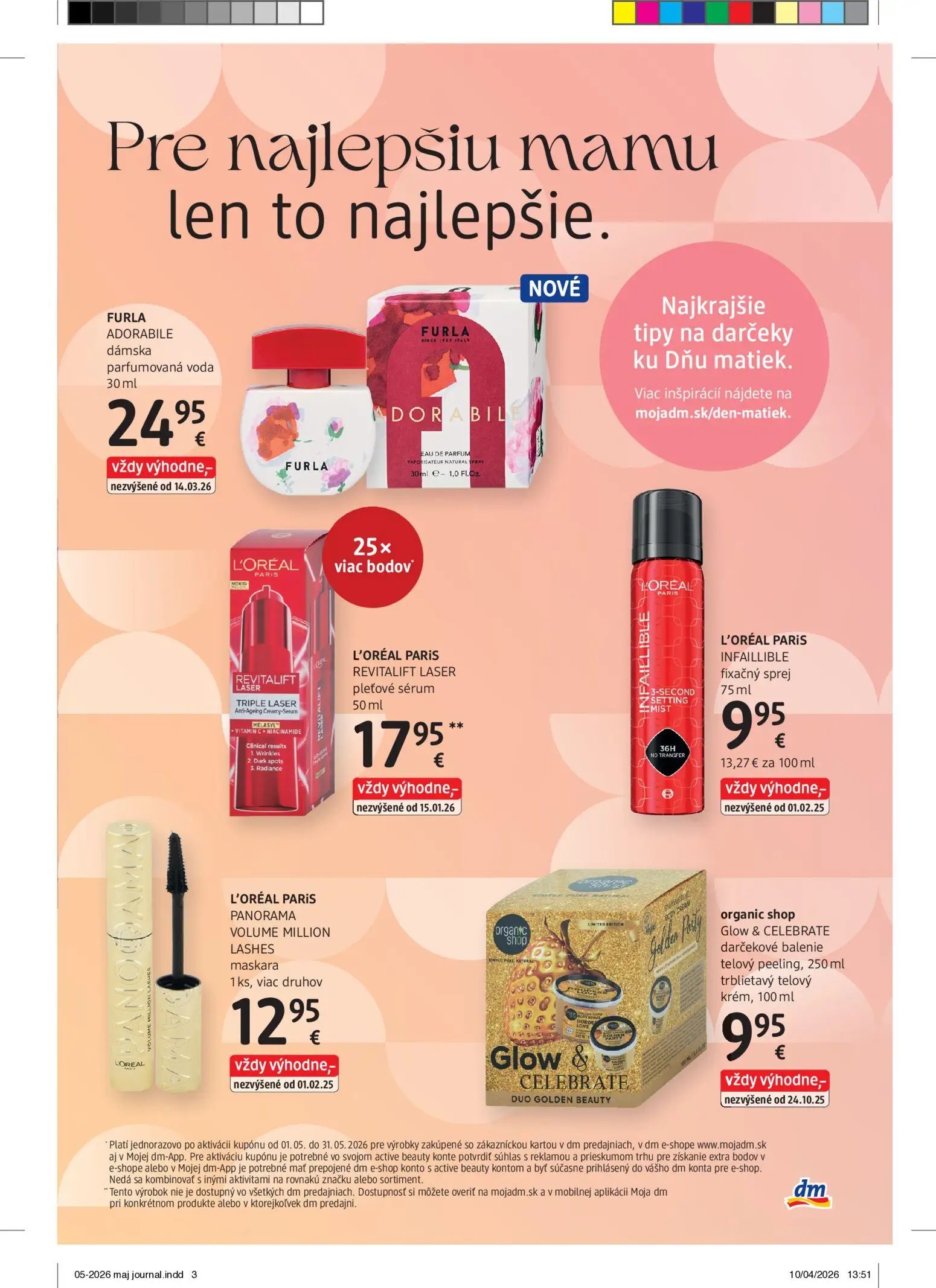 DM Drogerie leták, strana 3 z 32 — L'ORÉAL PARIS REVITALIFT LASER pleťové sérum, L'ORÉAL PARIS INFAILLIBLE fixačný sprej, L'…