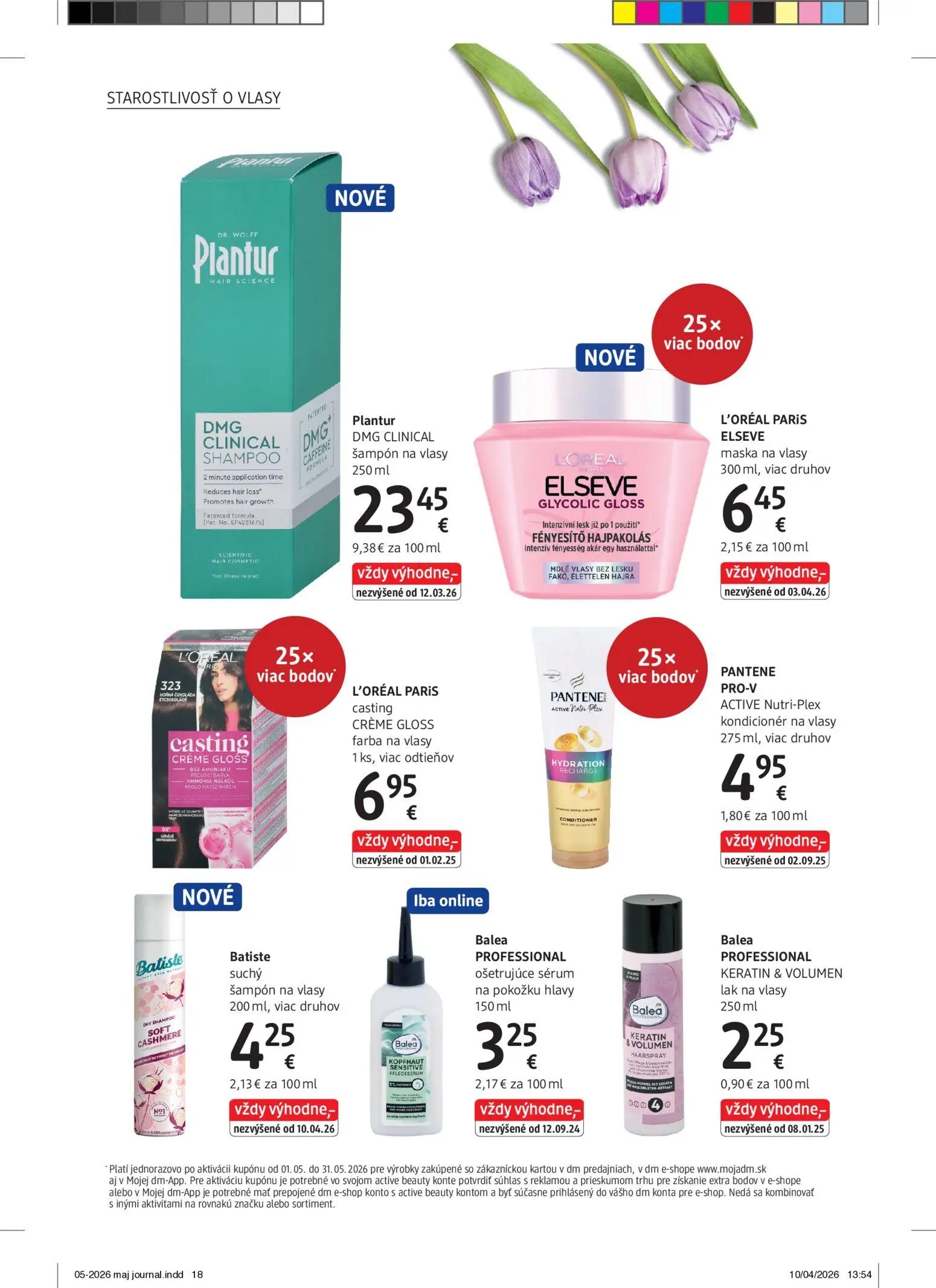 DM Drogerie leták, strana 18 z 32 — Plantur DMG CLINICAL šampón na vlasy, L'ORÉAL PARIS ELSEVE maska na vlasy, L'ORÉAL PARIS…