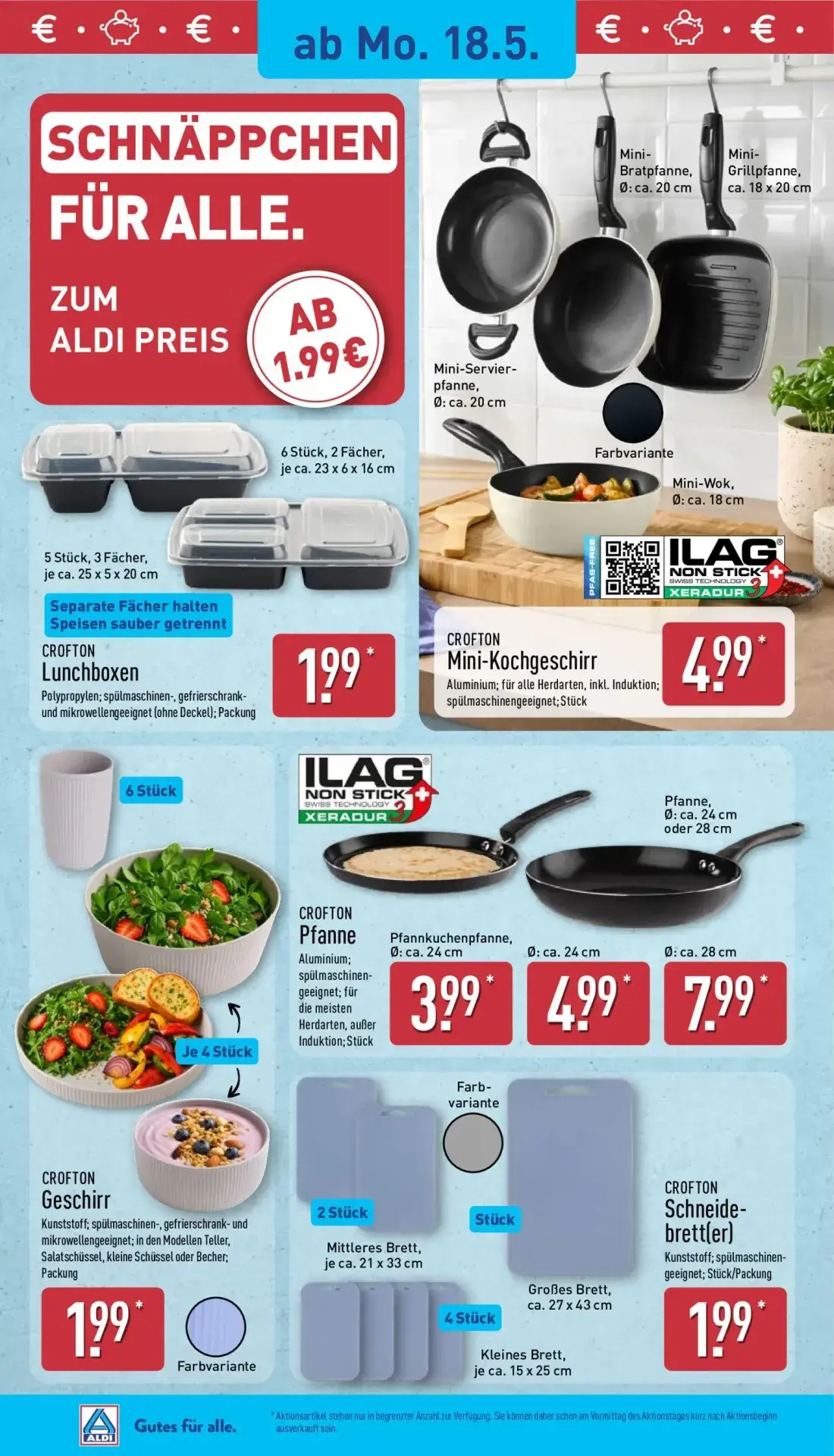 Aldi Nord Prospekt, Seite 2 von 16 — Lunchboxen, Mini-Kochgeschirr, Pfannkuchenpfanne