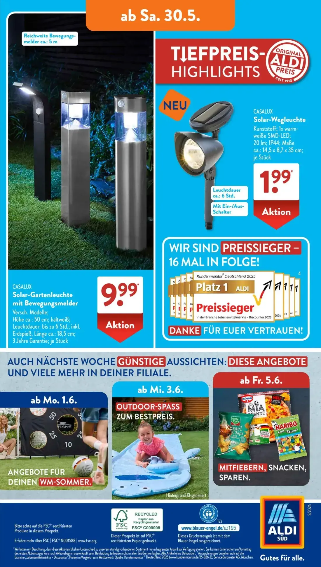 Aldi Süd Prospekt, Seite 17 von 25 — CASALUX Solar-Gartenleuchte, CASALUX Solar-Wegleuchte