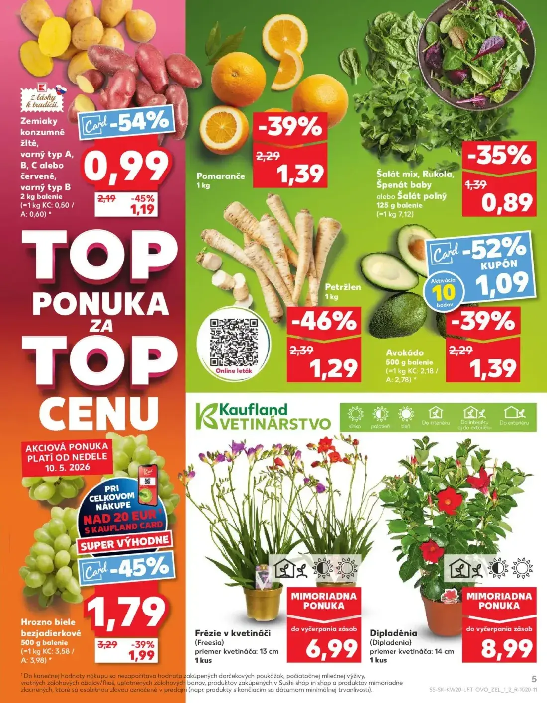 Kaufland leták, strana 5 z 76 — Hrozno biele bezjadierkové, Avokádo, Petržlen
