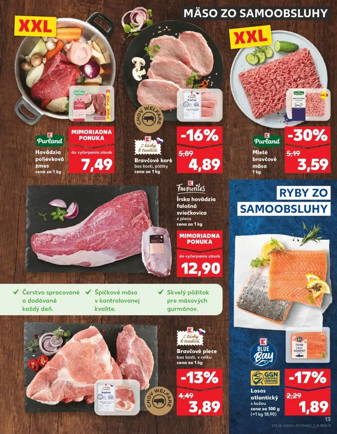 Kaufland leták, strana 13 z 76 — Mleté bravčové mäso