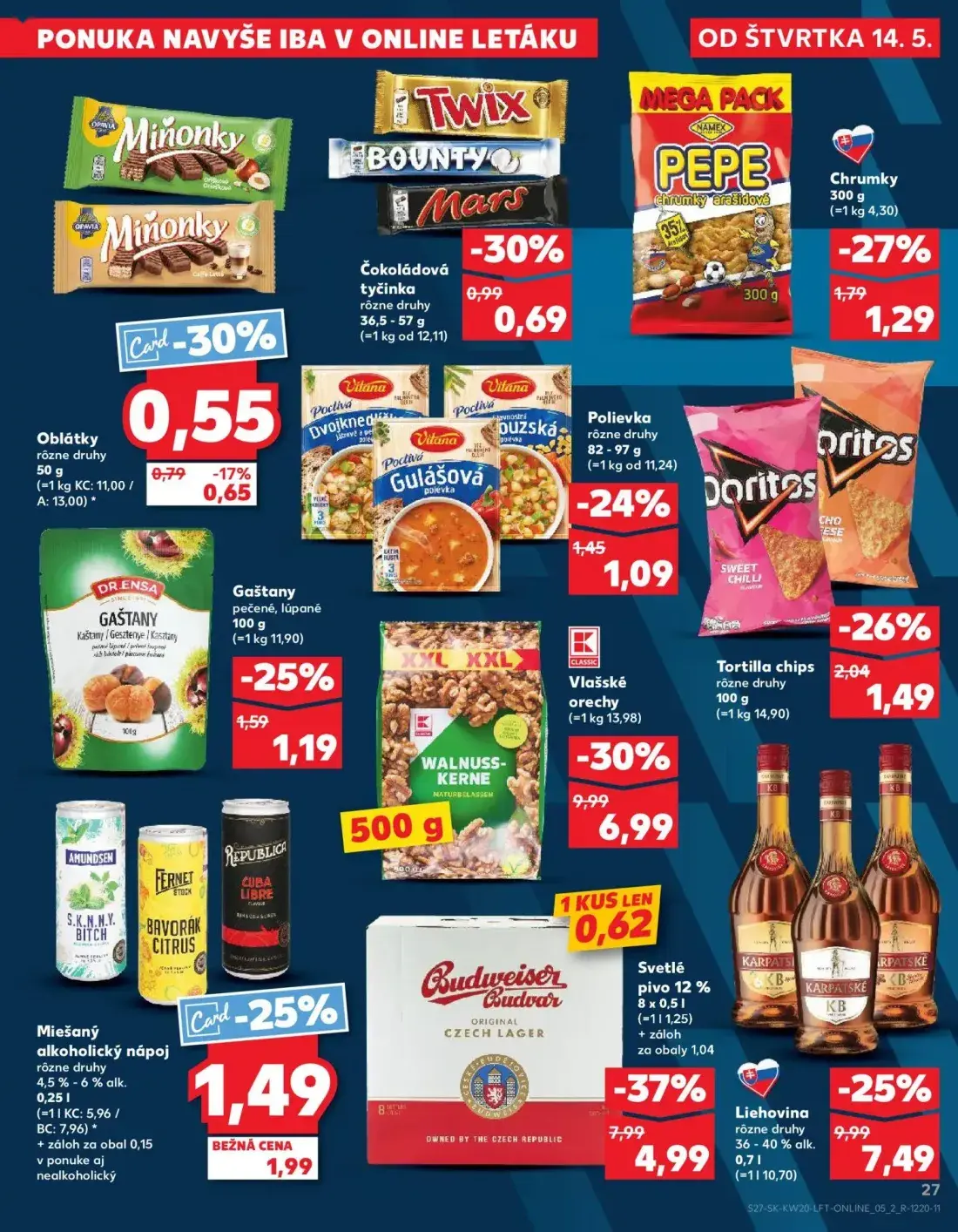 Kaufland leták, strana 27 z 76 — Tortilla chips, Chrumky arašidové