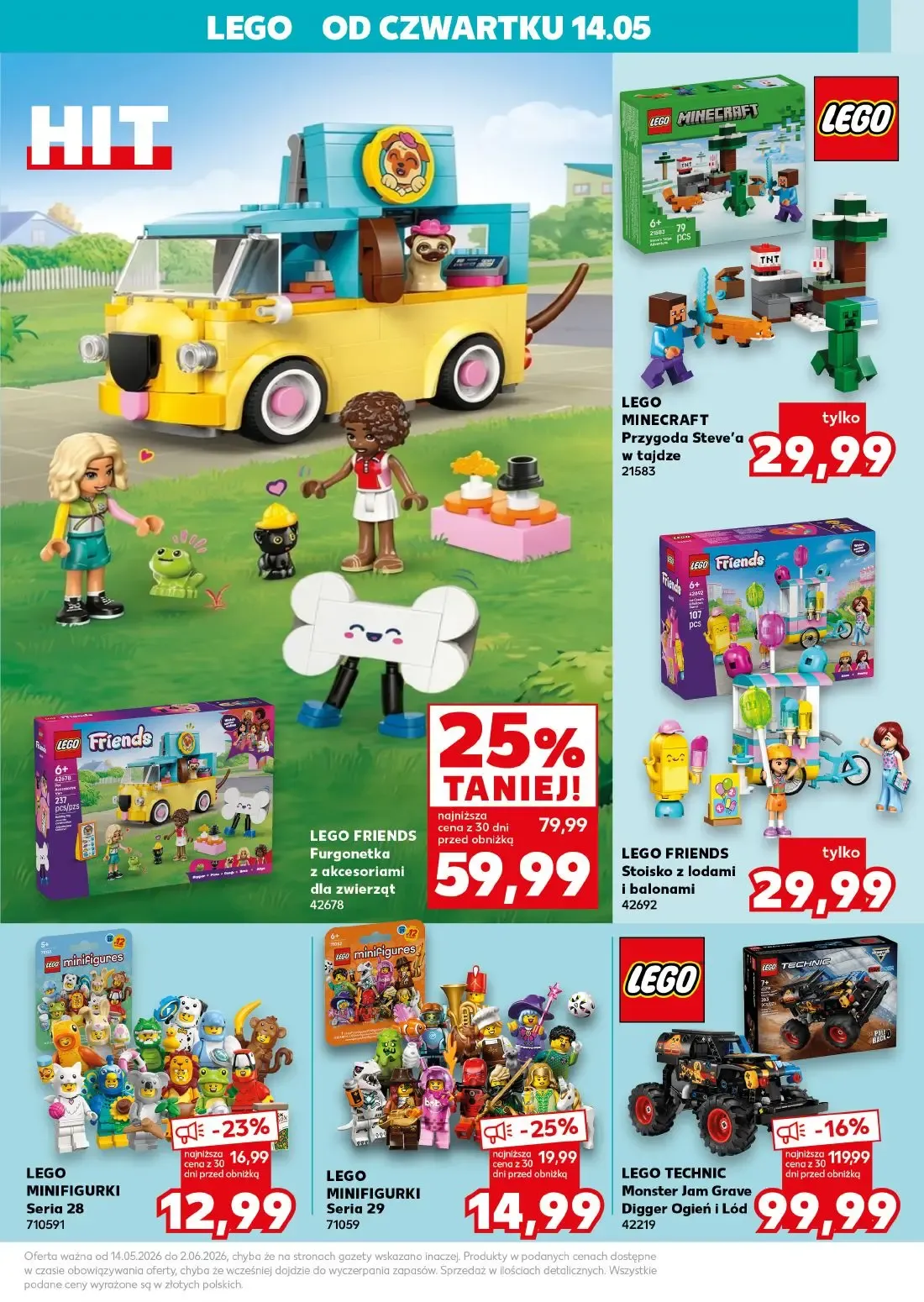 Kaufland gazetka, strona 3 z 20 — LEGO FRIENDS Furgonetka z akcesoriami dla zwierząt, LEGO TECHNIC Monster Jam Grave Digger …
